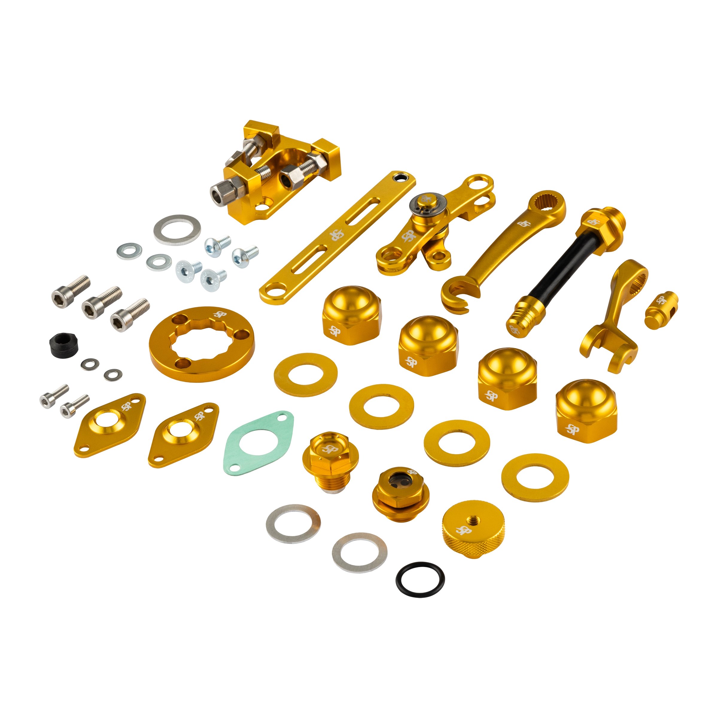 Image of Muttern-Hebel-Stellkit-Bleche SP Developments, Seilzug Kupplung/Gang/Bremse für Lambretta 125 DL/GP/150 DL/GP/200 DL/GP für Lambretta 125 DL/GP/150 DL/GP/200 DL/GP