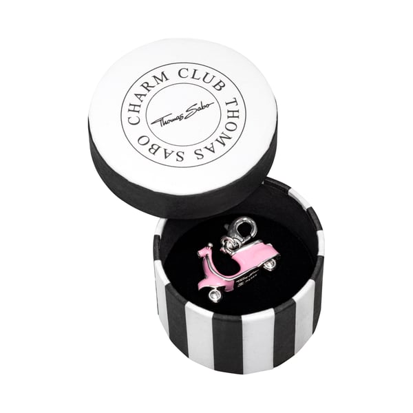 Image of Anhänger THOMAS SABO Charm Club Charm Roller mit Motiv Vespa Motorroller rosa