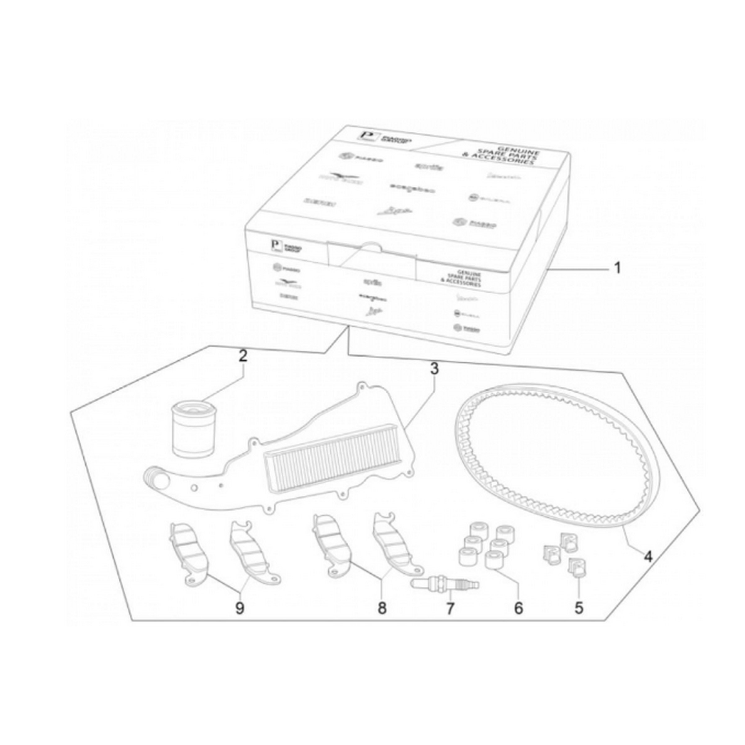 Image of Wartungskit Service PIAGGIO für Vespa GTS/GTS Super HPE 300ccm 4T LC (`18-`22) für Vespa GTS/GTS Super HPE 300ccm 4T LC (`18-`22)