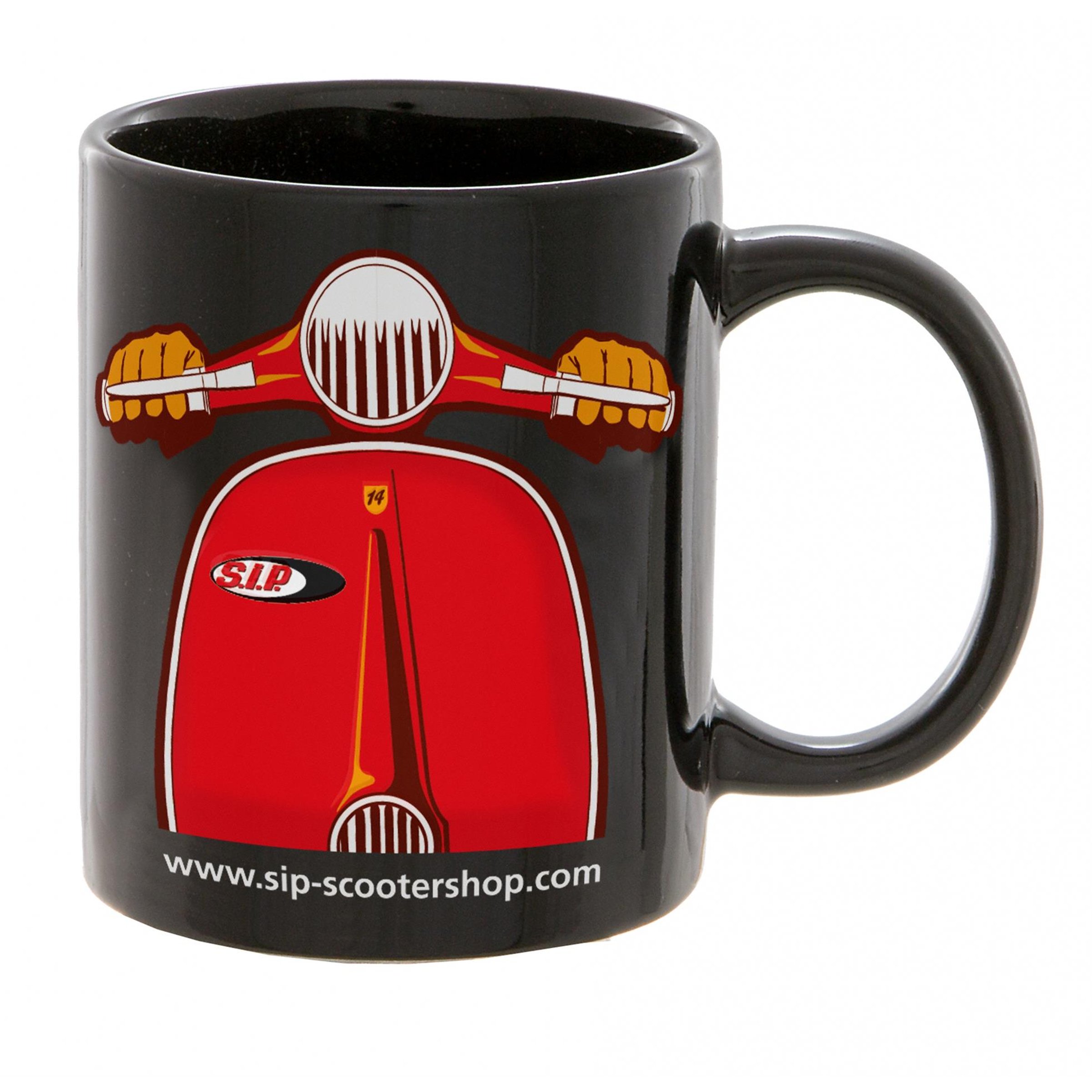 Image of Tasse SIP mit Motiv Vespa Motorroller schwarz