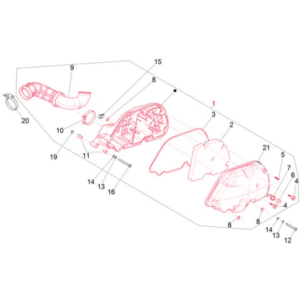 Image of Luftfilterkasten PIAGGIO für Vespa GTS/GTS Super/GTV 300ccm HPE (`18-)