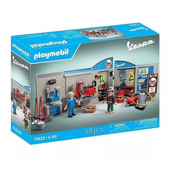 Image of Modell PLAYMOBIL 60s Vespa Garage 71620 Vespa Sprint Veloce 150 1969 mit Werkstatt rot