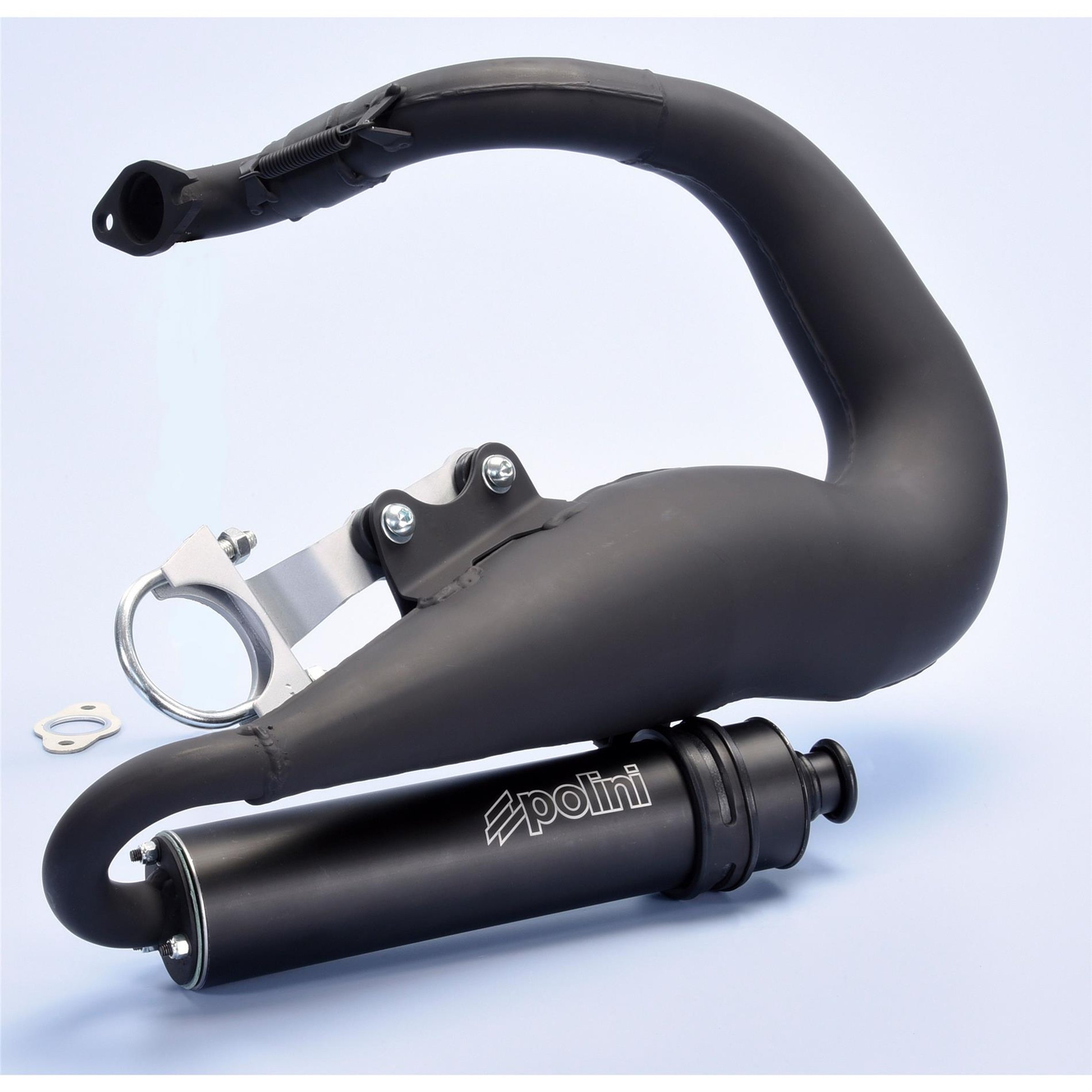 Image of Rennauspuff POLINI For Race 200.0424, Material: Stahl schwarz für Vespa 90/R/SS/100/125/PV/ET3 für Vespa 90/R/SS/100/125/PV/ET3
