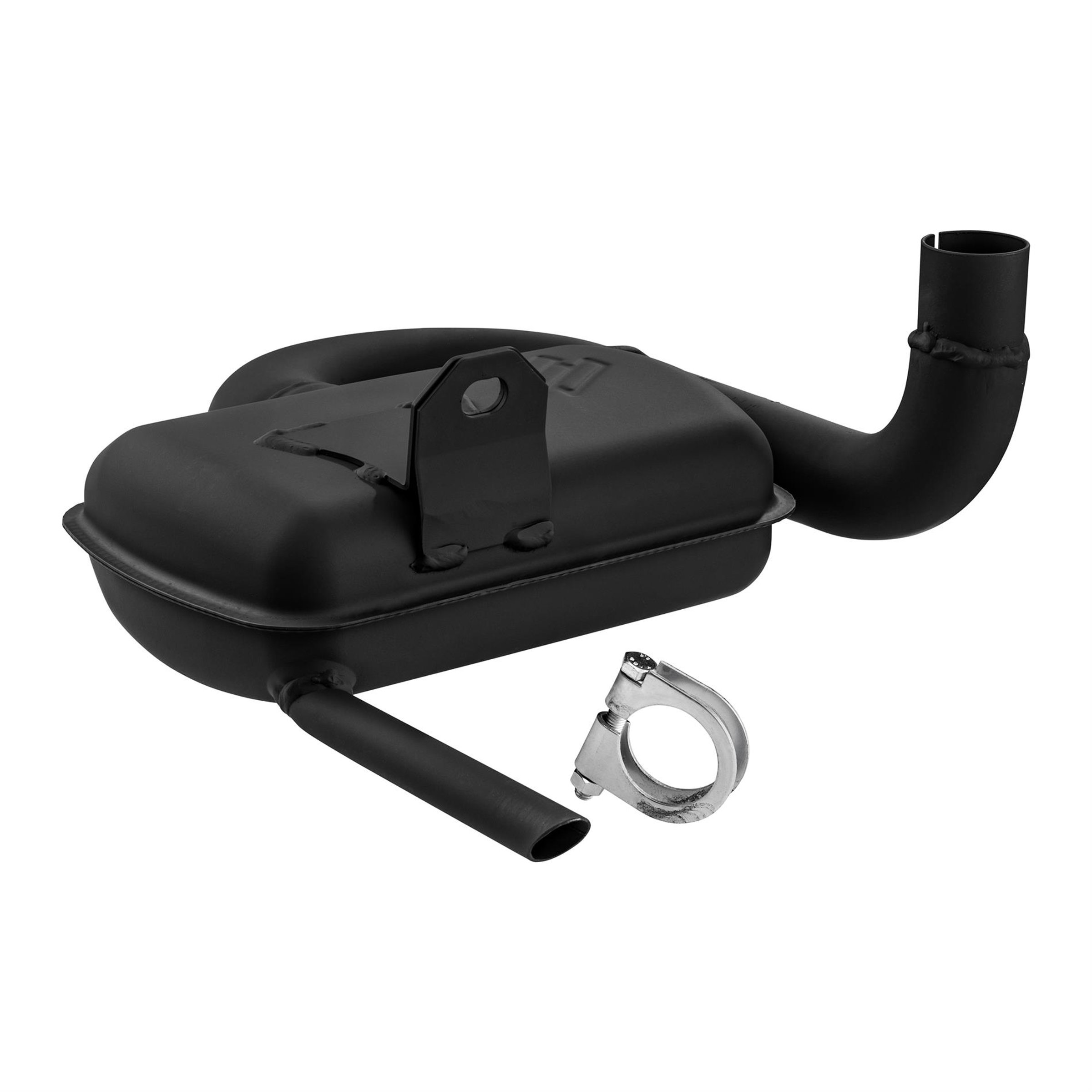 Image of Rennauspuff POLINI 2002020, Material: Stahl schwarz für Vespa 125 VNA/VNB/GT/GTR/Super/TS/150 VBA/VBB/GL/Sprint/V/Super/T4 für Vespa 125 VNA/VNB/GT/GTR/Super/TS/150 VBA/VBB/GL/Sprint/V/Super/T4