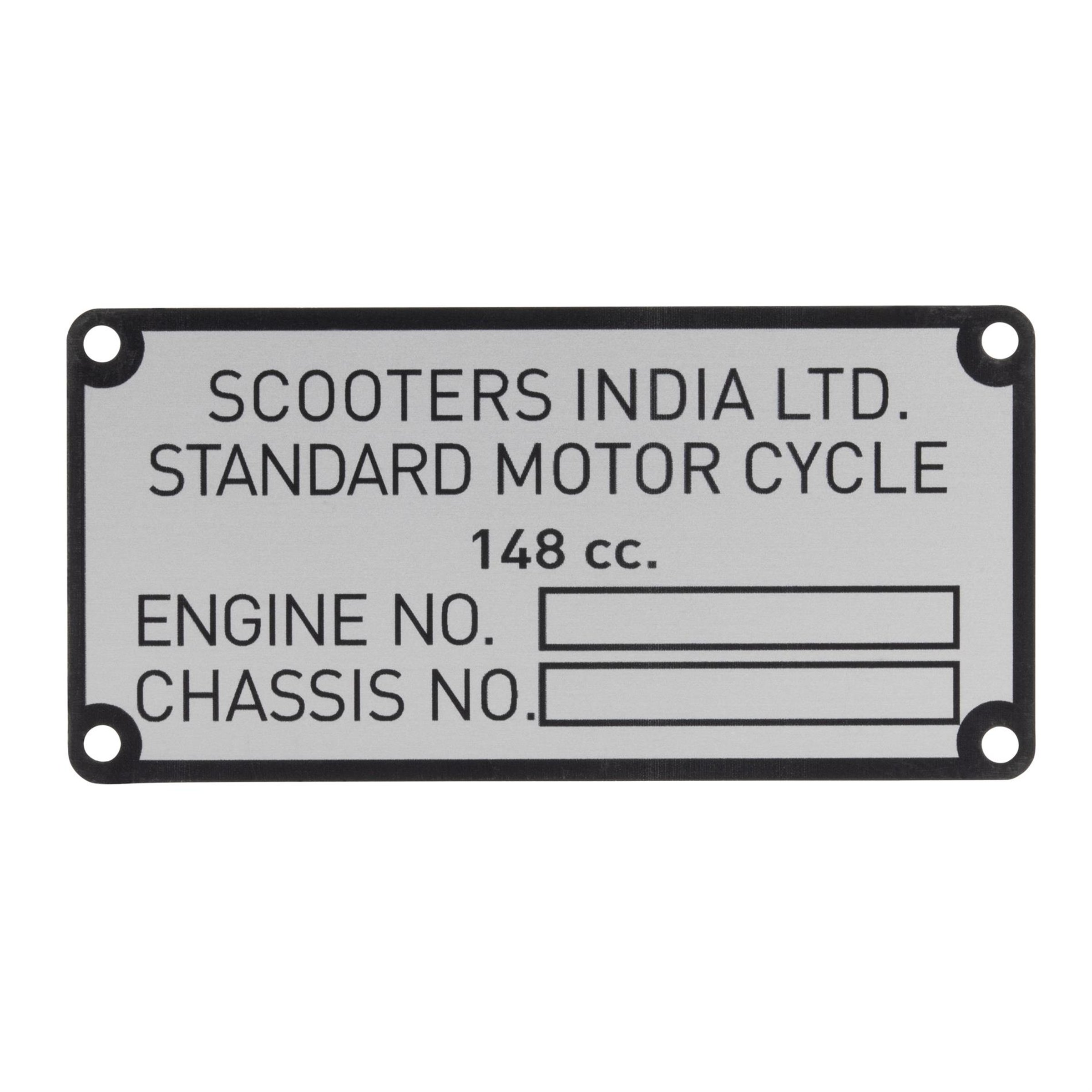 Image of Typenschild Scooters India Ltd für Lambretta 150 GP für Lambretta 150 GP