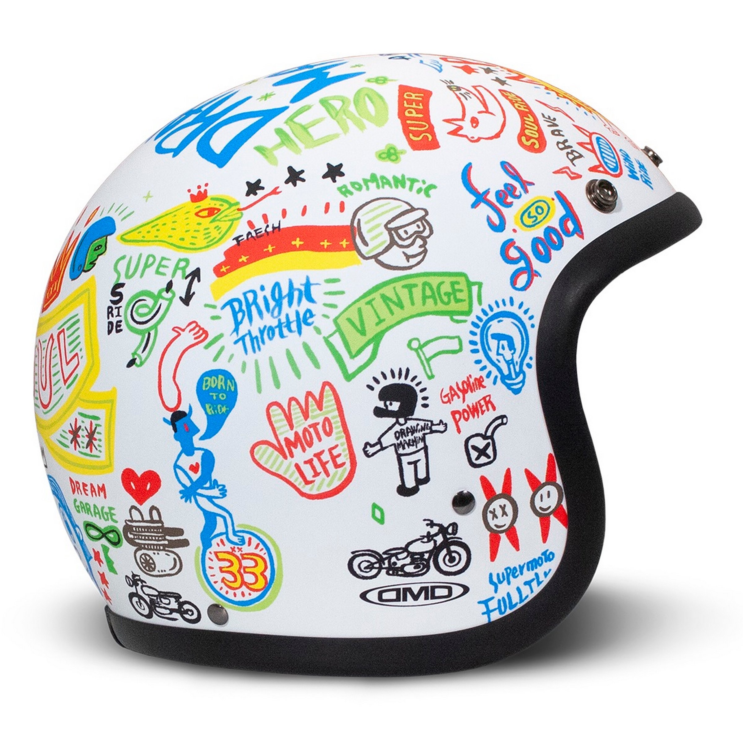 Image of Helm DMD RETRO Soul, weiß matt, Gr. L, 58cm Jethelm Jethelm