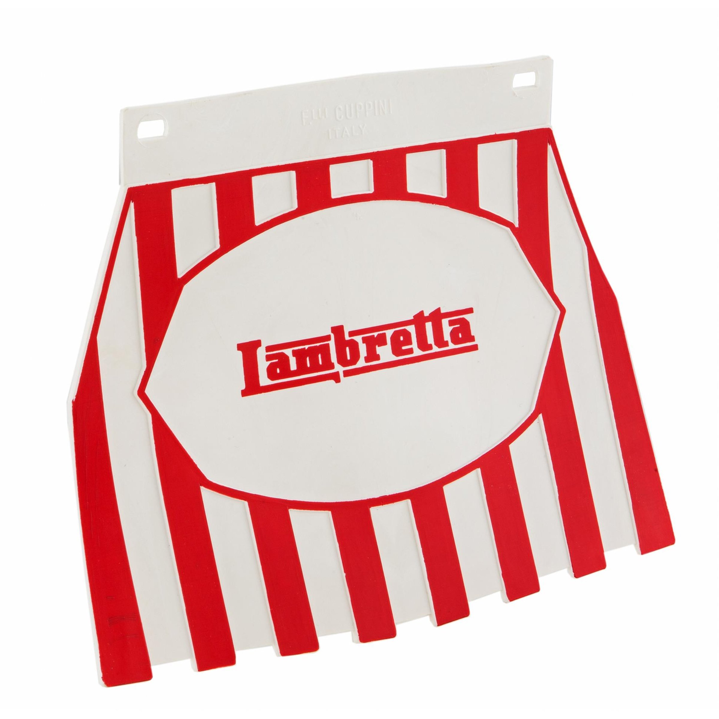Image of Spritzlappen mit "Lambretta" Schriftzug rot/weiß gestreift