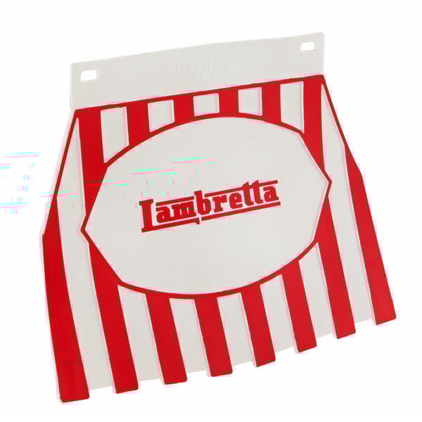 Image of Spritzlappen mit "Lambretta" Schriftzug rot/weiß gestreift