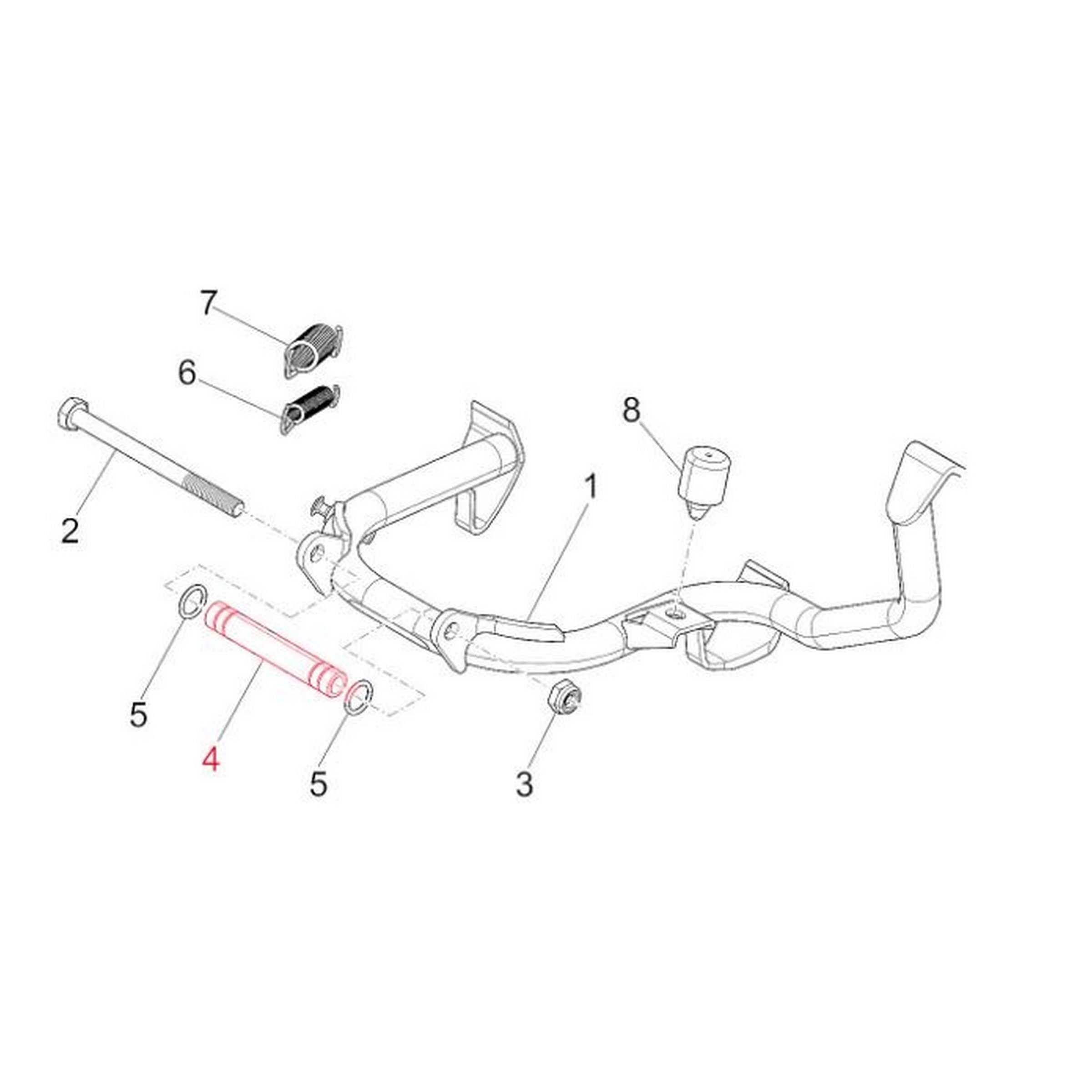 Image of Bolzen PIAGGIO, Hauptständer für Vespa GTS/GTV 300ccm HPE (`18-) für Vespa GTS/GTV 300ccm HPE (`18-)