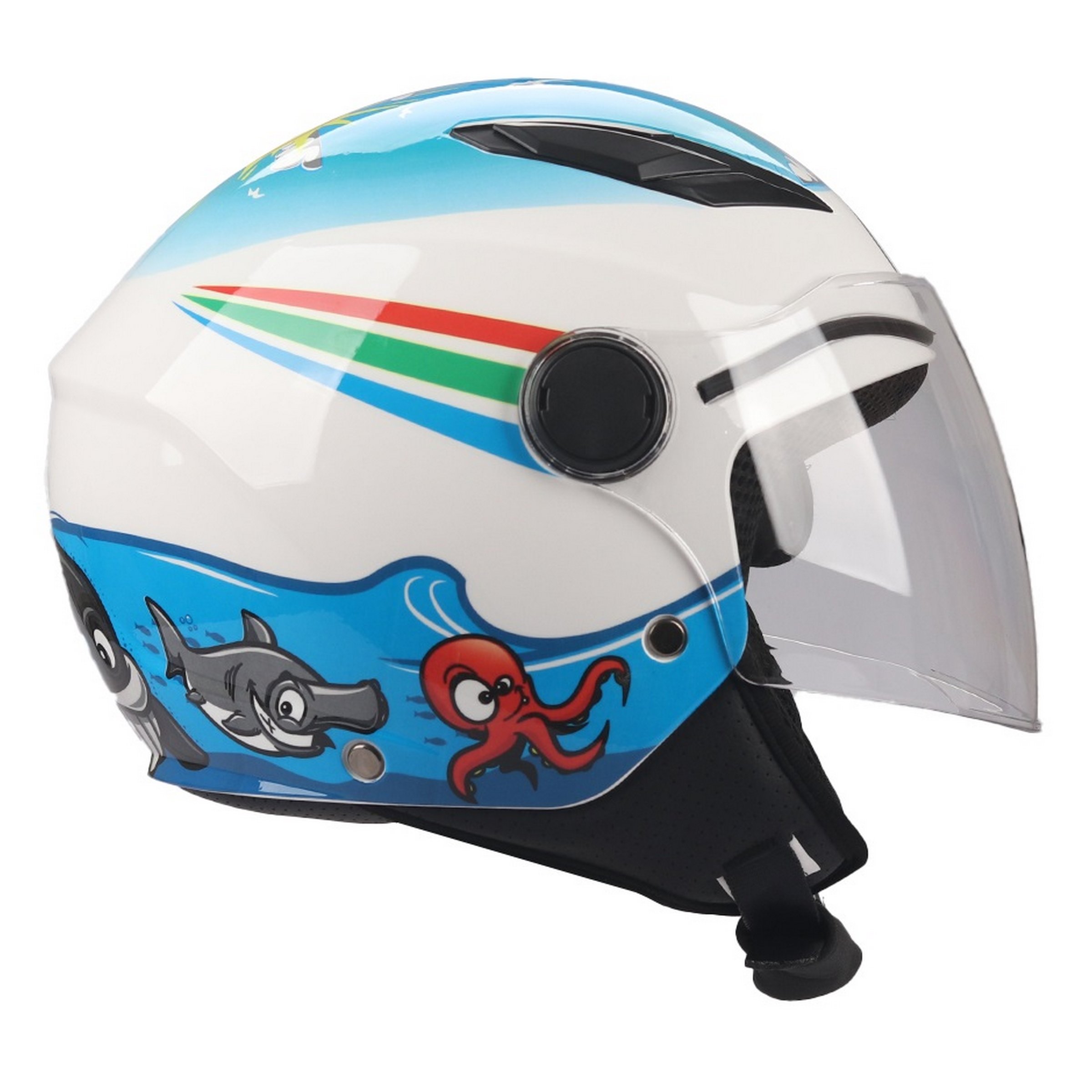 Image of Kinderhelm BHR 838 Kid SEA, weiß/blau, Gr. S, 47-48cm Jethelm Jethelm