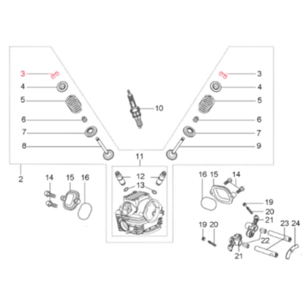 Image of Klemmkeil LML, Ventilschaft, SF514-1519 für LML Star 125-200 4T/Star Deluxe 125-150 4S/Speedy