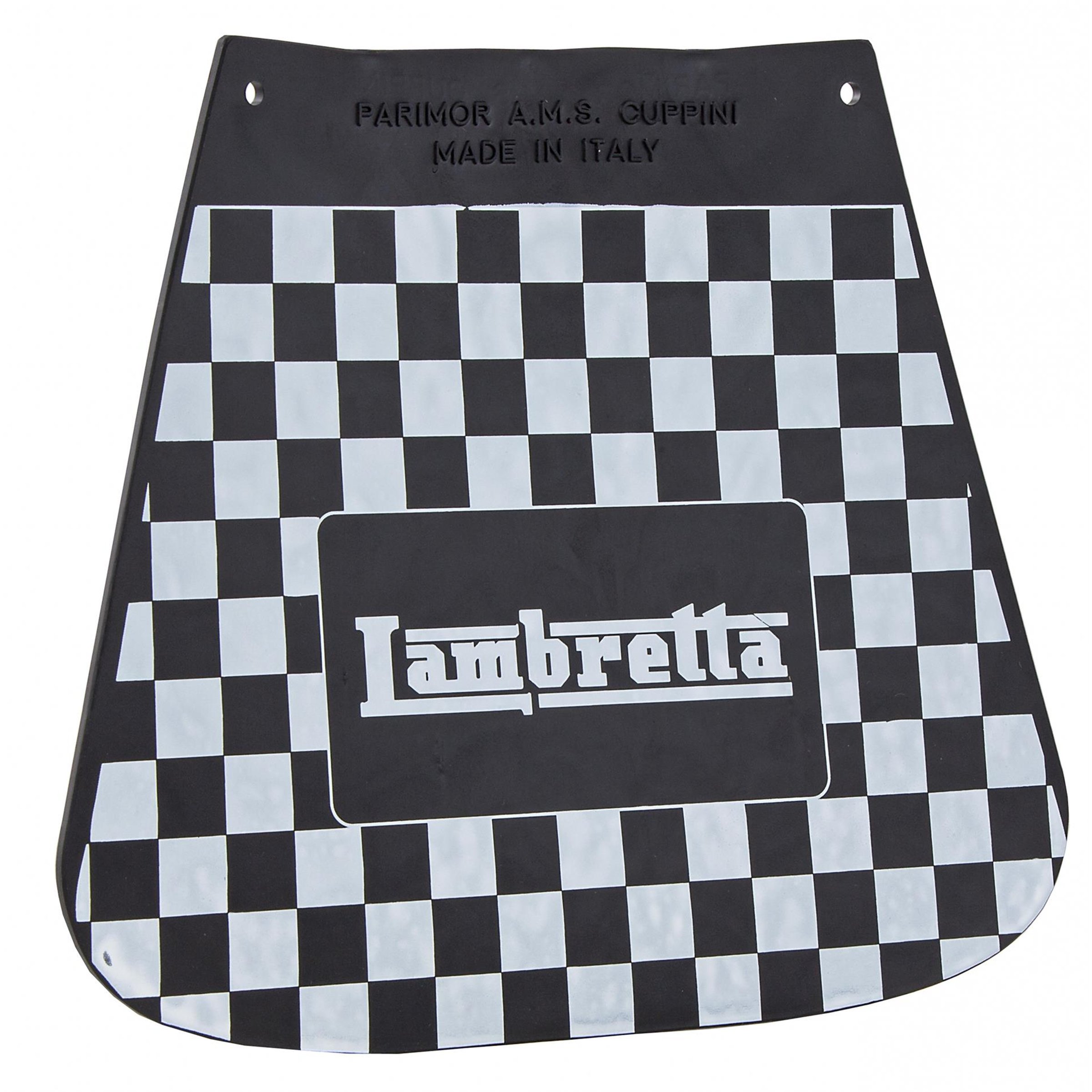 Image of Spritzlappen "MOD" mit "Lambretta" Schriftzug schwarz/weiß kariert