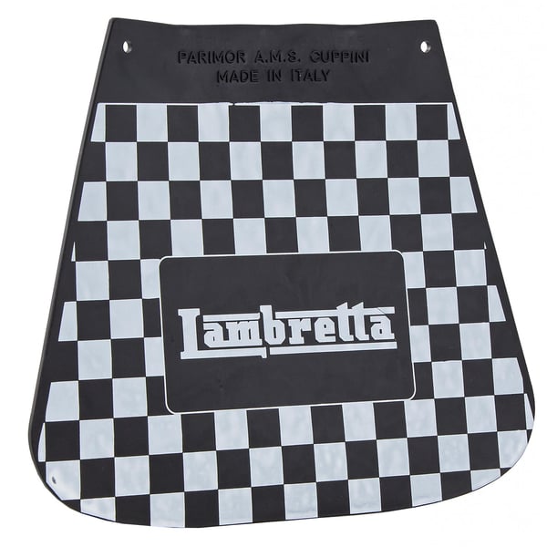 Image of Spritzlappen "MOD" mit "Lambretta" Schriftzug schwarz/weiß kariert