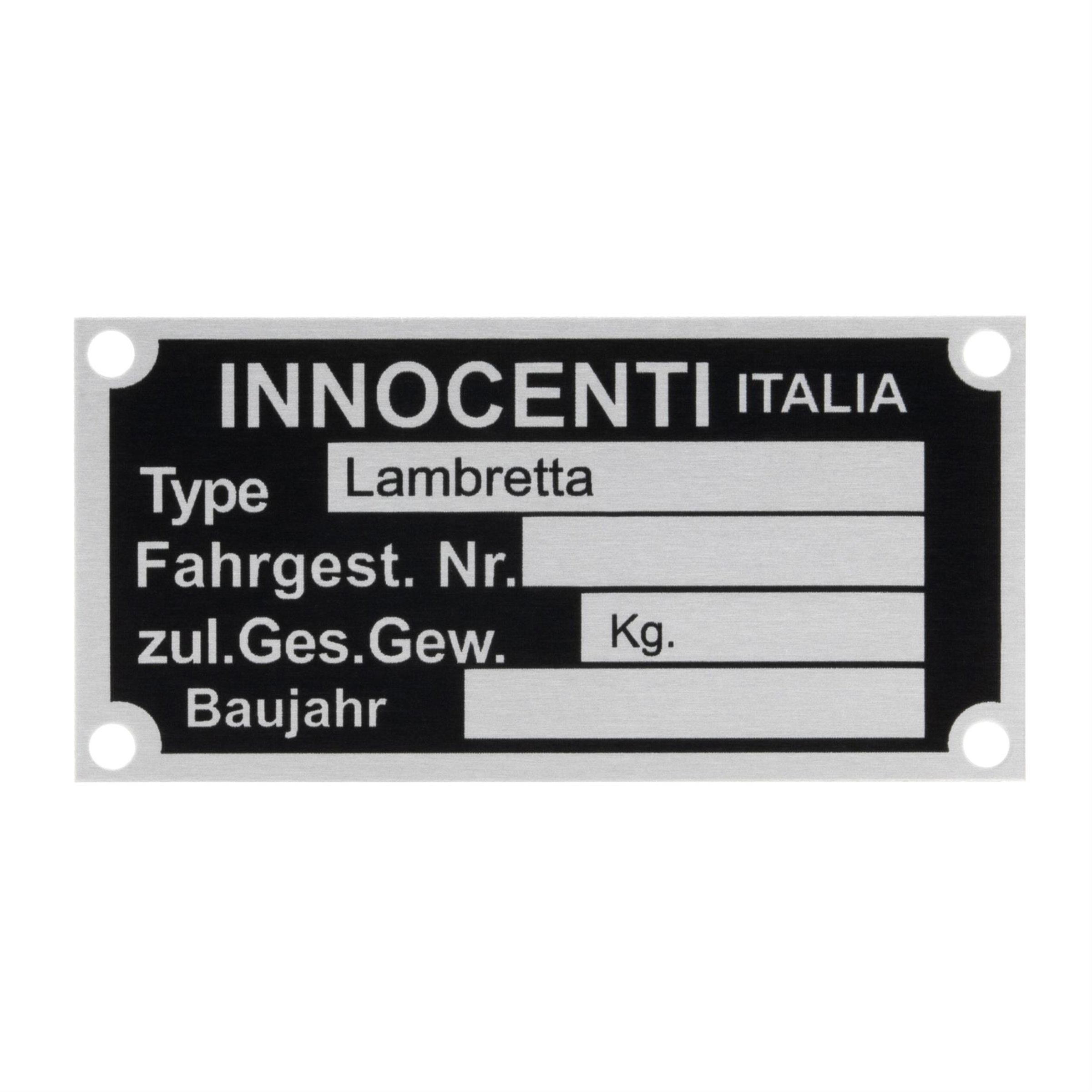 Image of Typenschild Innocenti Italia für Lambretta für Lambretta