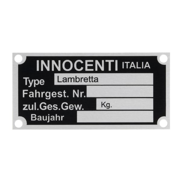 Image of Typenschild Innocenti Italia für Lambretta