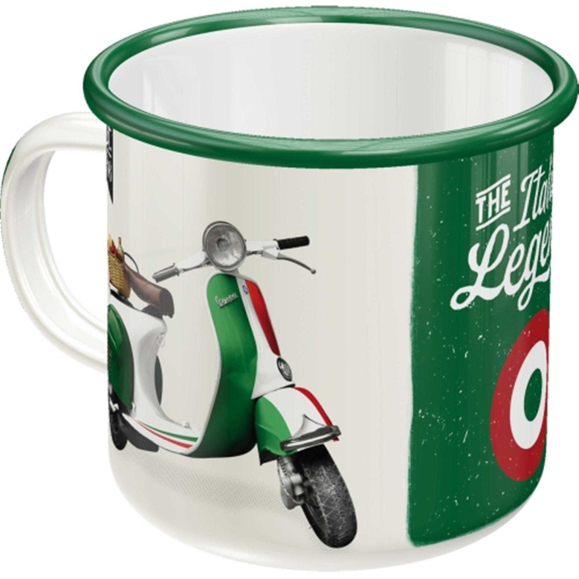 Image of Tasse mit Motiv Vespa - Italian Legend weiß/grün