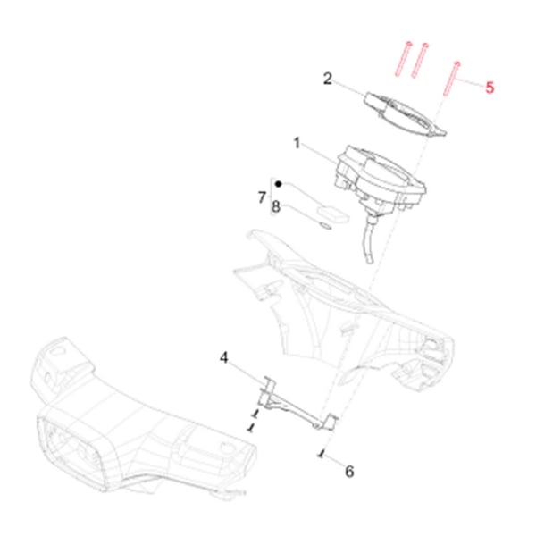 Image of Schraube Tachometer M5x55 mm, Flachkopf, Torx, PIAGGIO für Vespa S 50-150ccm