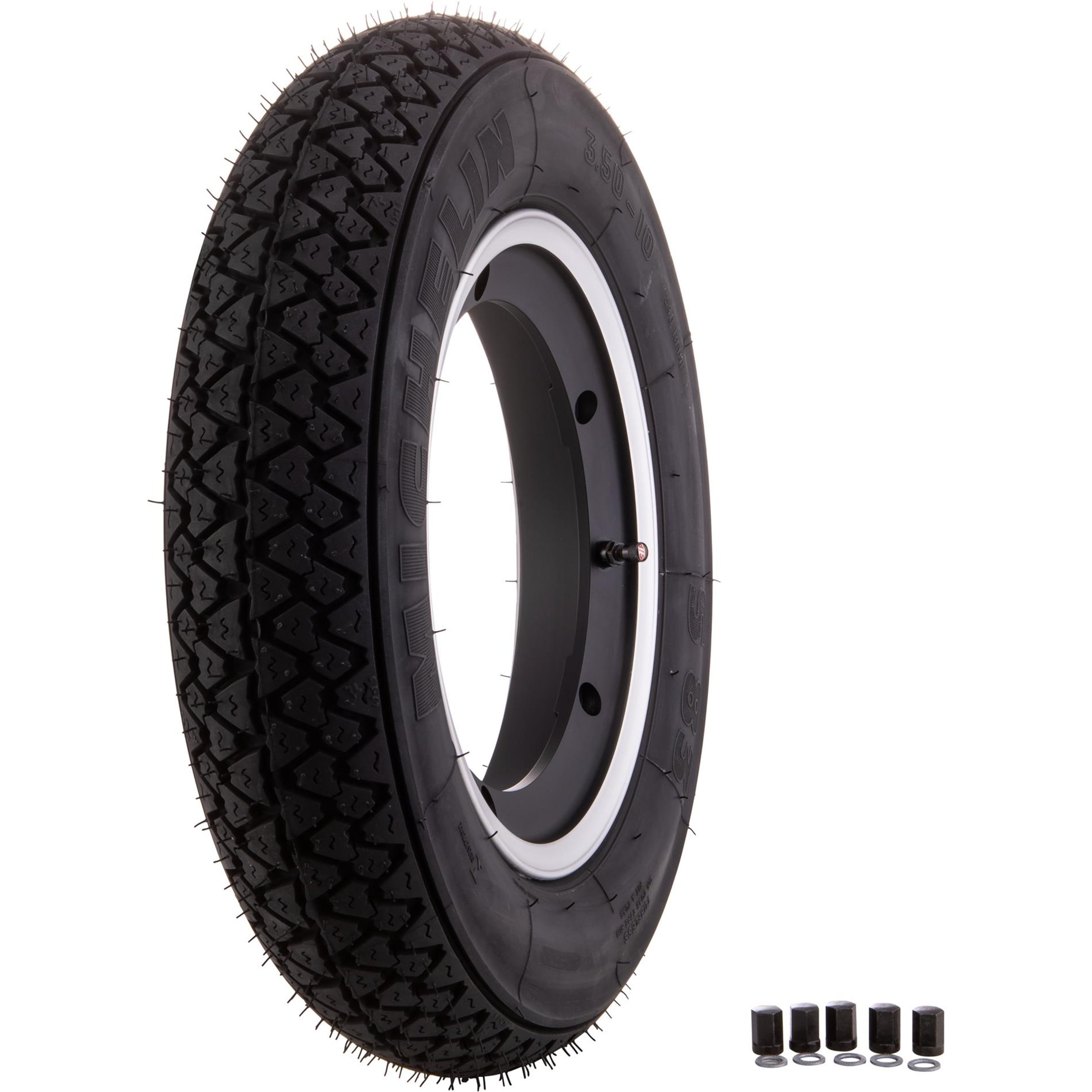 Image of Komplettrad MICHELIN S83 3.50-10 59J TL/TT für Vespa 125 GT/GTR/TS/150 GS VS5T/GL/Sprint/V/T4/180-200 Rally/PX80-200/PE/Lusso/`98/MY/T5/LML Star 125-200 2T/4T für Vespa 125 GT/GTR/TS/150 GS VS5T/GL/Sprint/V/T4/180-200 Rally/PX80-200/PE/Lusso/`98/MY/T5/LML