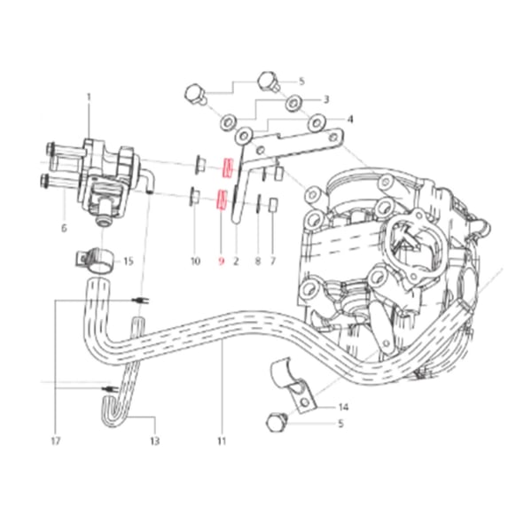 Image of Gummipuffer LML, Halterung, SF514-0283 für LML Star 125-150 4T/Star Deluxe 125-150 4S/Speedy