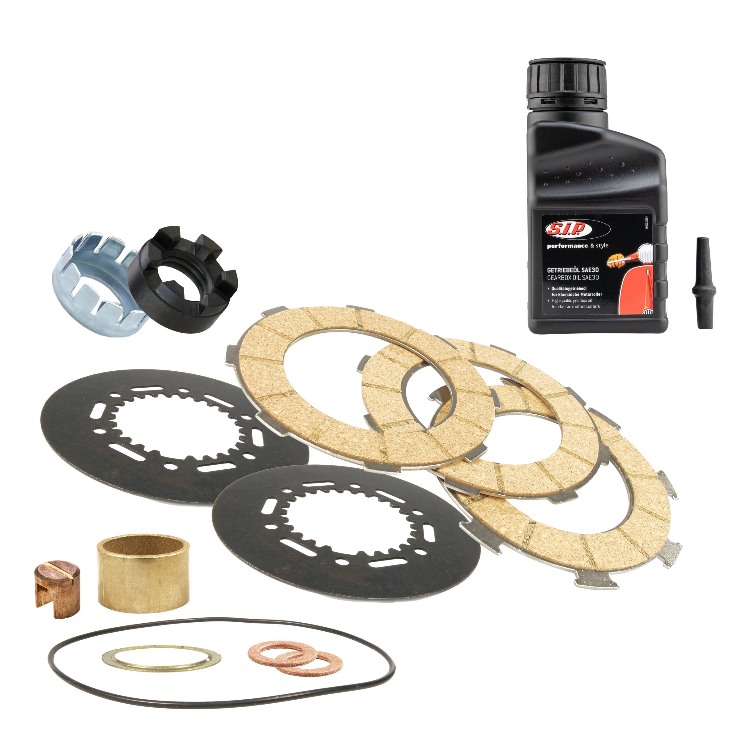 Image of Revisionskit SIP, Kupplung für Vespa 180 Rally VSD 14741 ->/200 Rally/P200E/PX200 E/Lusso -> '94/Cosa 1/T5/LML Star/Deluxe 125-150 4T/4S für Vespa 180 Rally VSD 14741 ->/200 Rally/P200E/PX200 E/Lusso -> '94/Cosa 1/T5/LML Star/Deluxe 125-150 4T/4S