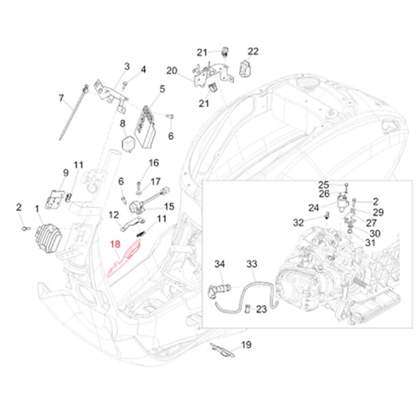 Image of Halterung PIAGGIO, Zündspule für Vespa Primavera/Sprint 50-150ccm