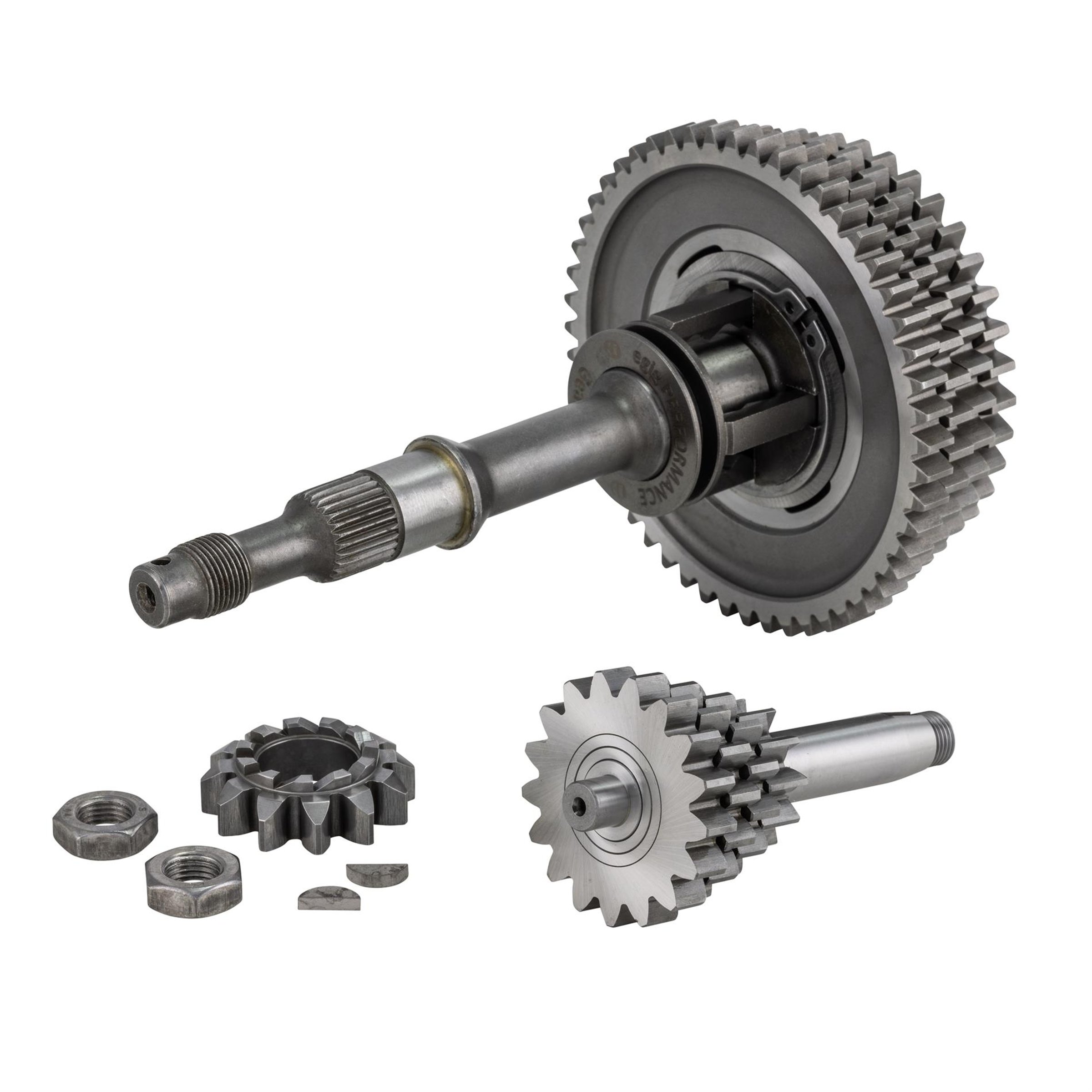 Image of Komplettgetriebe Z 10-12-15-18/37-38-42-52 EGIG/ FAIO X-TRA Strong für Vespa 50-125/PV/ET3/PK50-125/S/XL/XL2 für Vespa 50-125/PV/ET3/PK50-125/S/XL/XL2