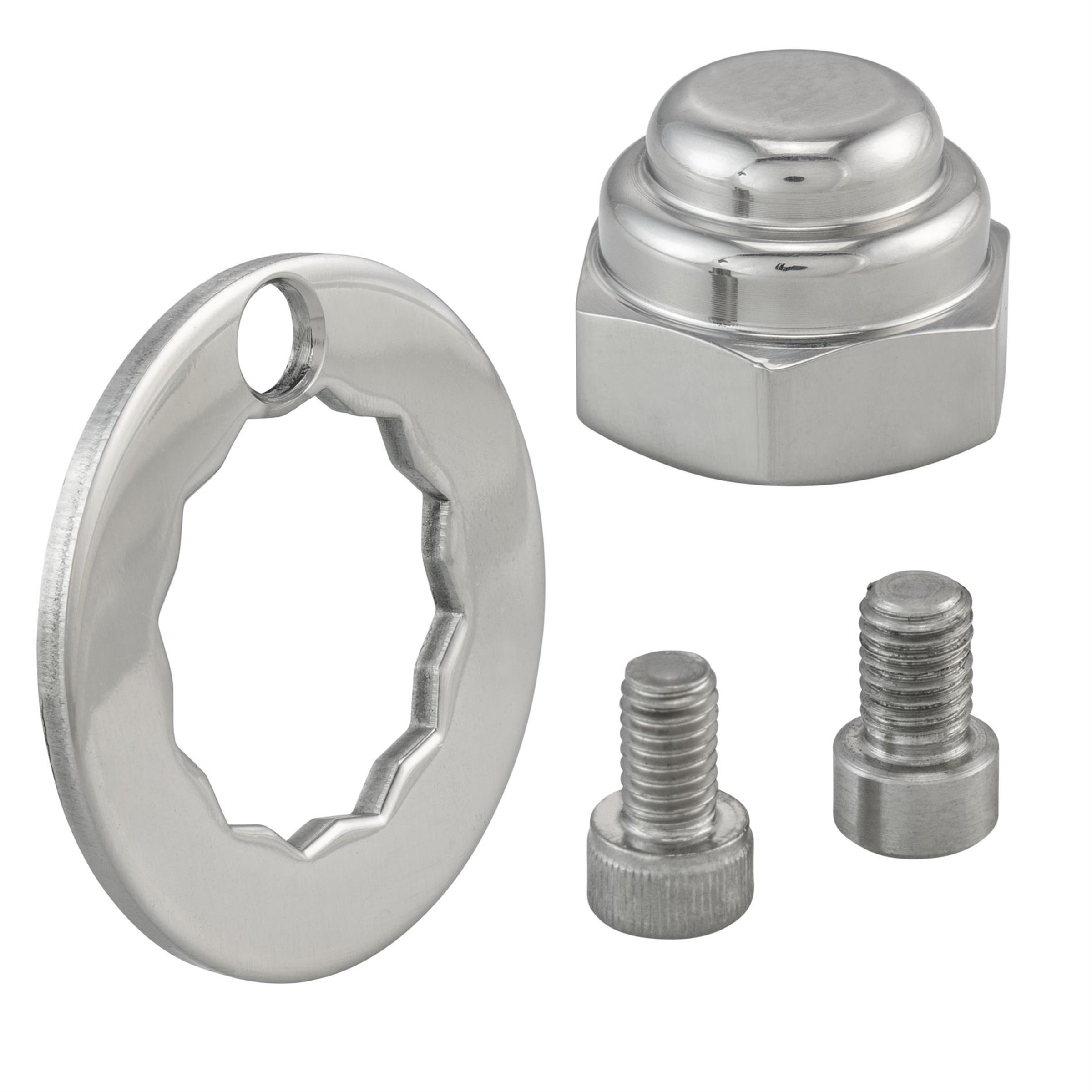 Image of Befestigungskit M16x1,5 mm Hutmutter Hutmutter, Sicherungsblech, Schraube, Bremstrommel hinten für Lambretta 125 LI/LIS/DL/GP/150 LI/LIS/SX/DL/GP/175 TV/200 TV/SX/DL/GP für Lambretta 125 LI/LIS/DL/GP/150 LI/LIS/SX/DL/GP/175 TV/200 TV/SX/DL/GP