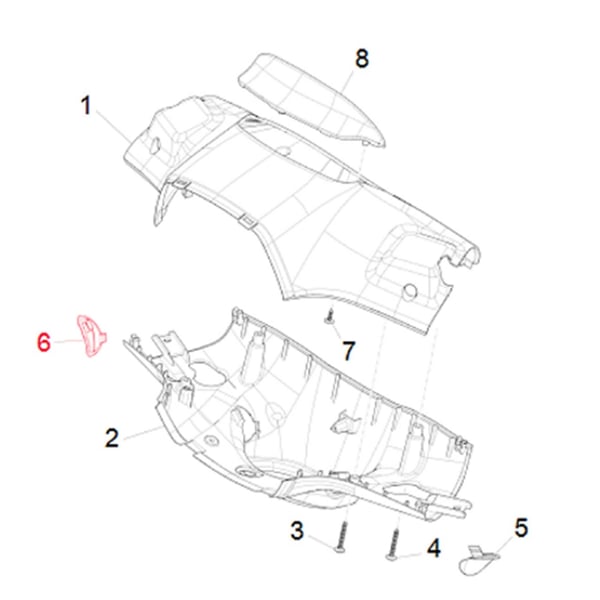 Image of Abdeckung Hauptbremszylinder links PIAGGIO für Vespa Primavera 50-150ccm