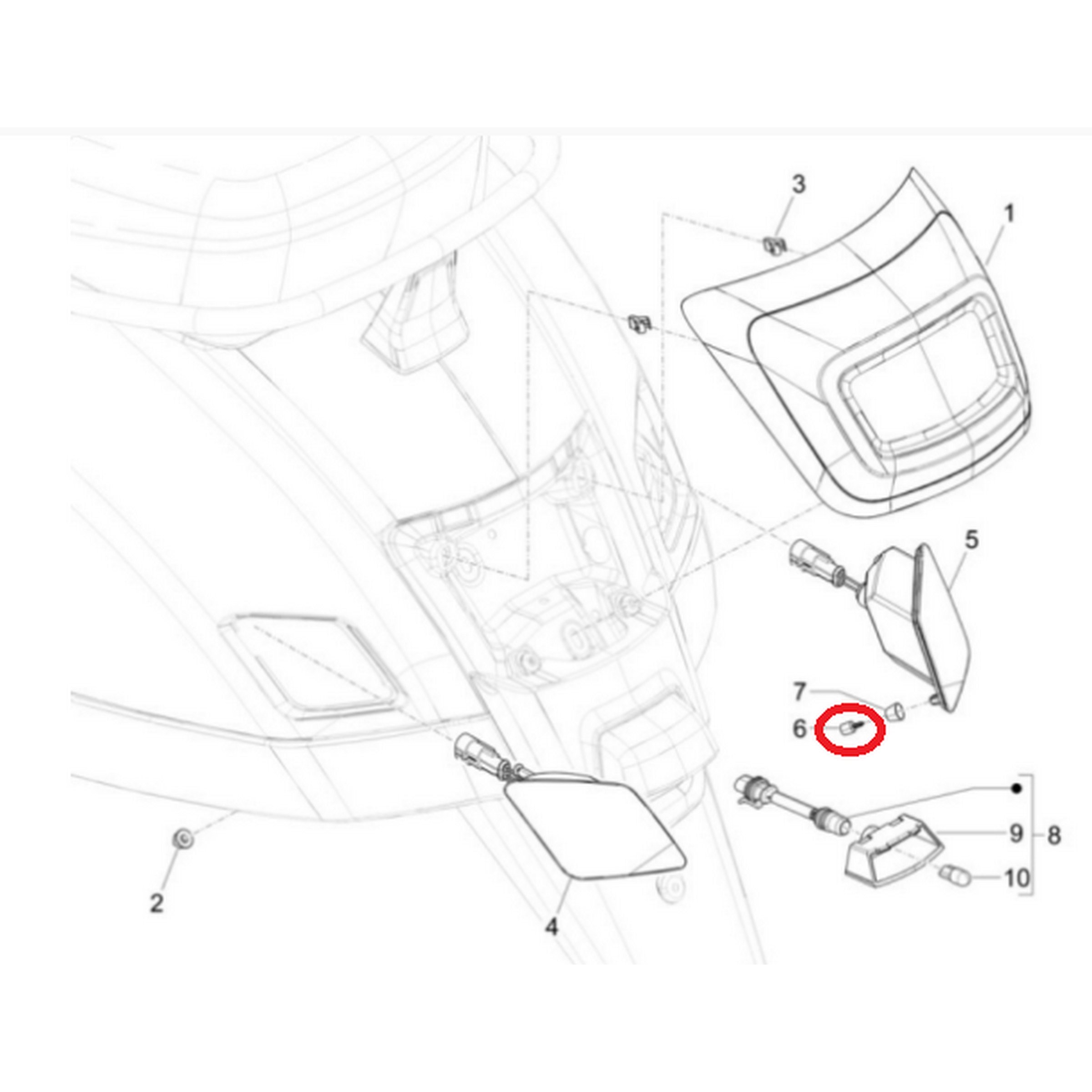 Image of Schraube Blinker hinten, Innensechskant, PIAGGIO für Vespa GTS/GTS Super/GTV 125-300ccm (2023-) für Vespa GTS/GTS Super/GTV 125-300ccm (2023-)