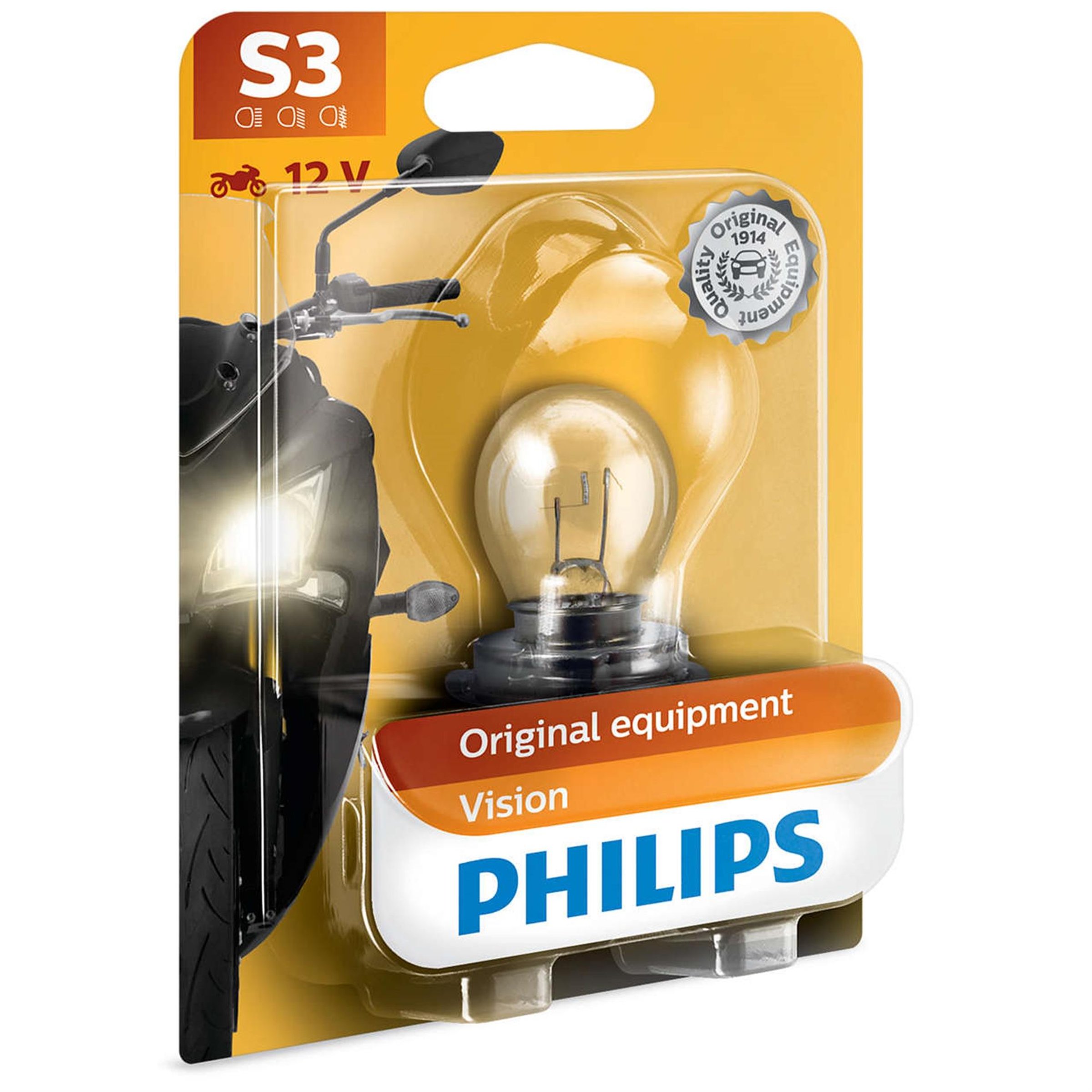 Image of Birne PHILIPS Vision 12V/15W, Sockel: P26s / H4 Scheinwerfer Scheinwerfer