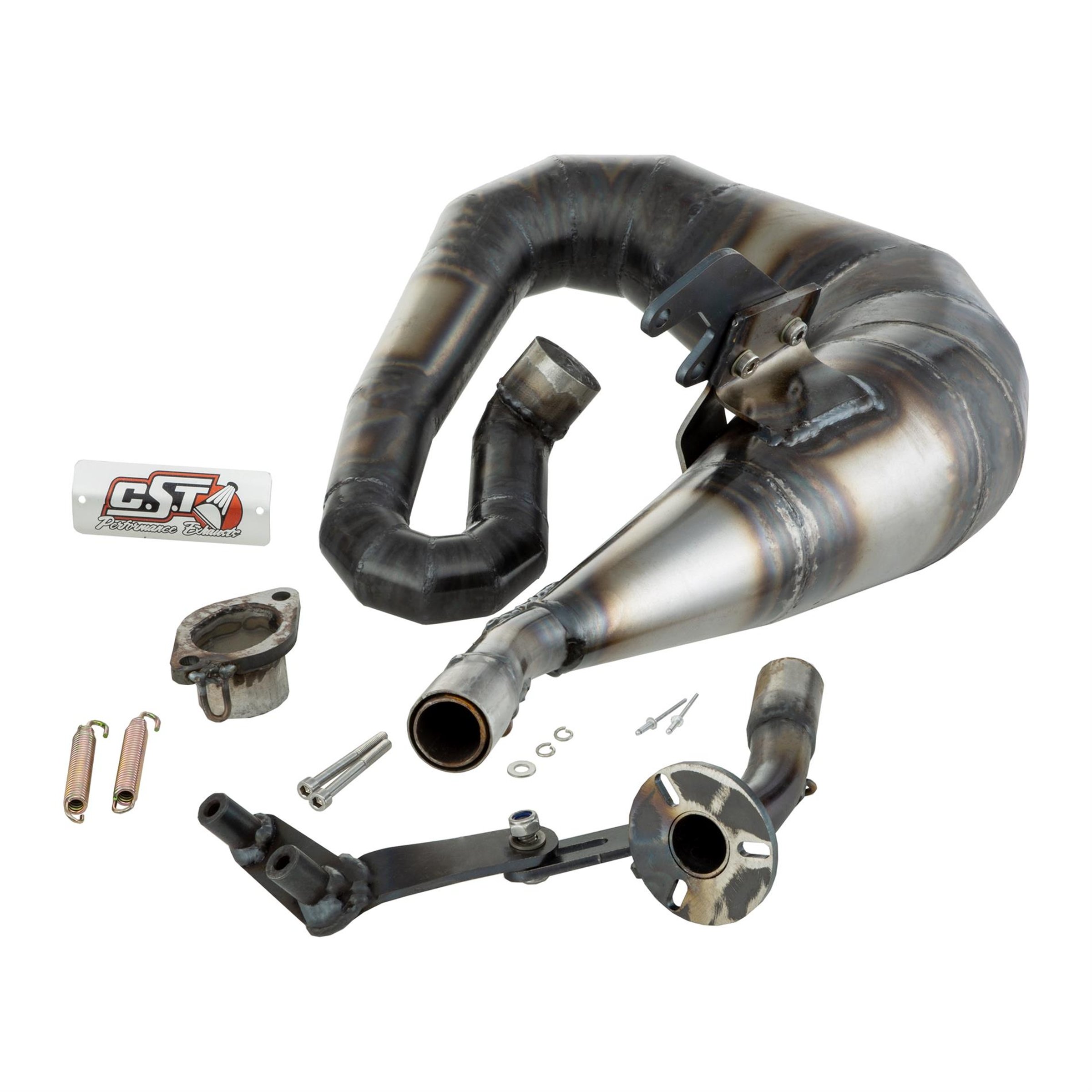 Image of Rennauspuff CHISELSPEED CST 10 Rally/Touring, Material: Stahl unlackiert, Dämpfer: OHNE Endschalldämpfer für Lambretta 125 LI/LIS/DL/GP/150 LI/LIS/SX/DL/GP/175 TV 2°-3° für Lambretta 125 LI/LIS/DL/GP/150 LI/LIS/SX/DL/GP/175 TV 2°-3°