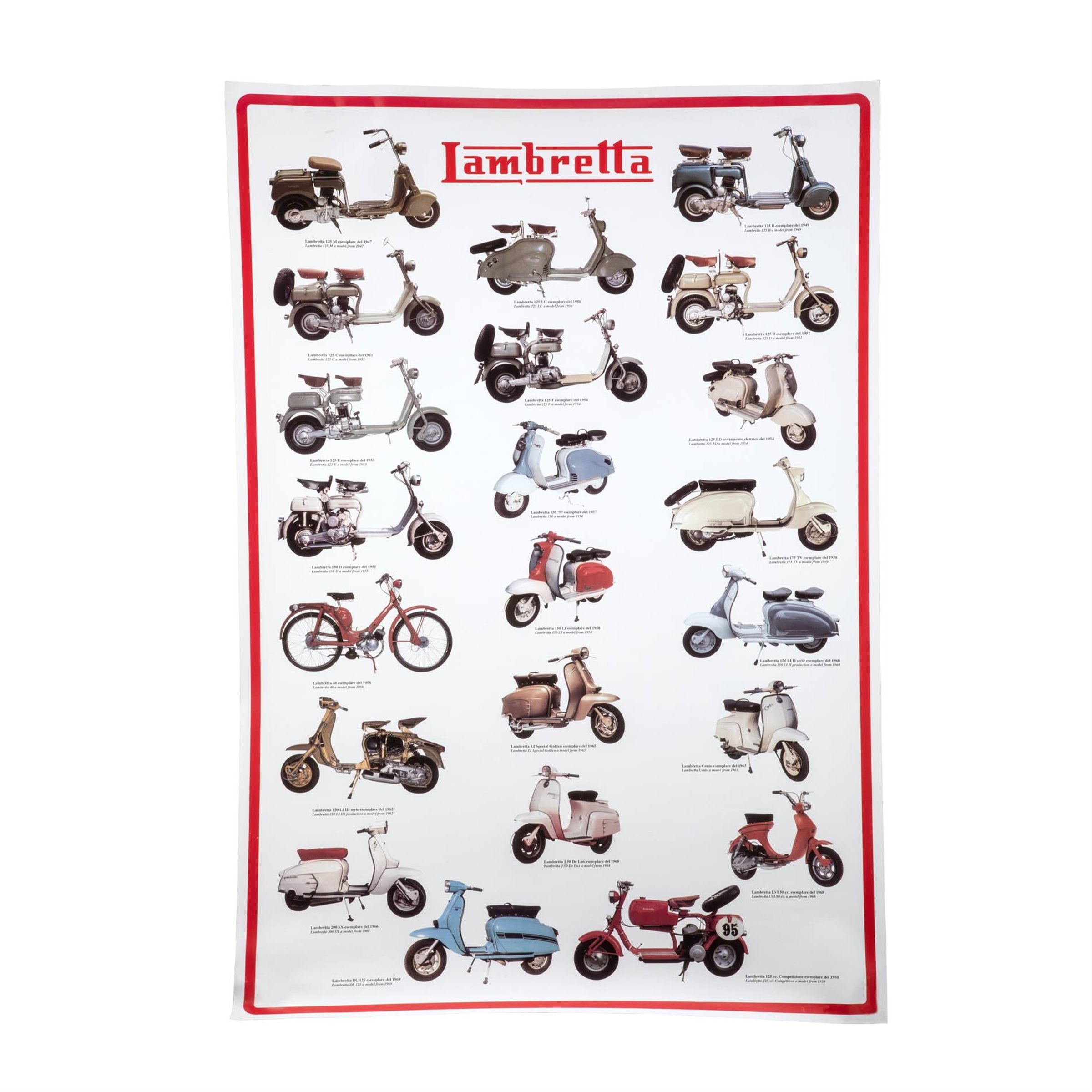 Image of Poster mit Motiv "Lambretta Modelle" Motorroller