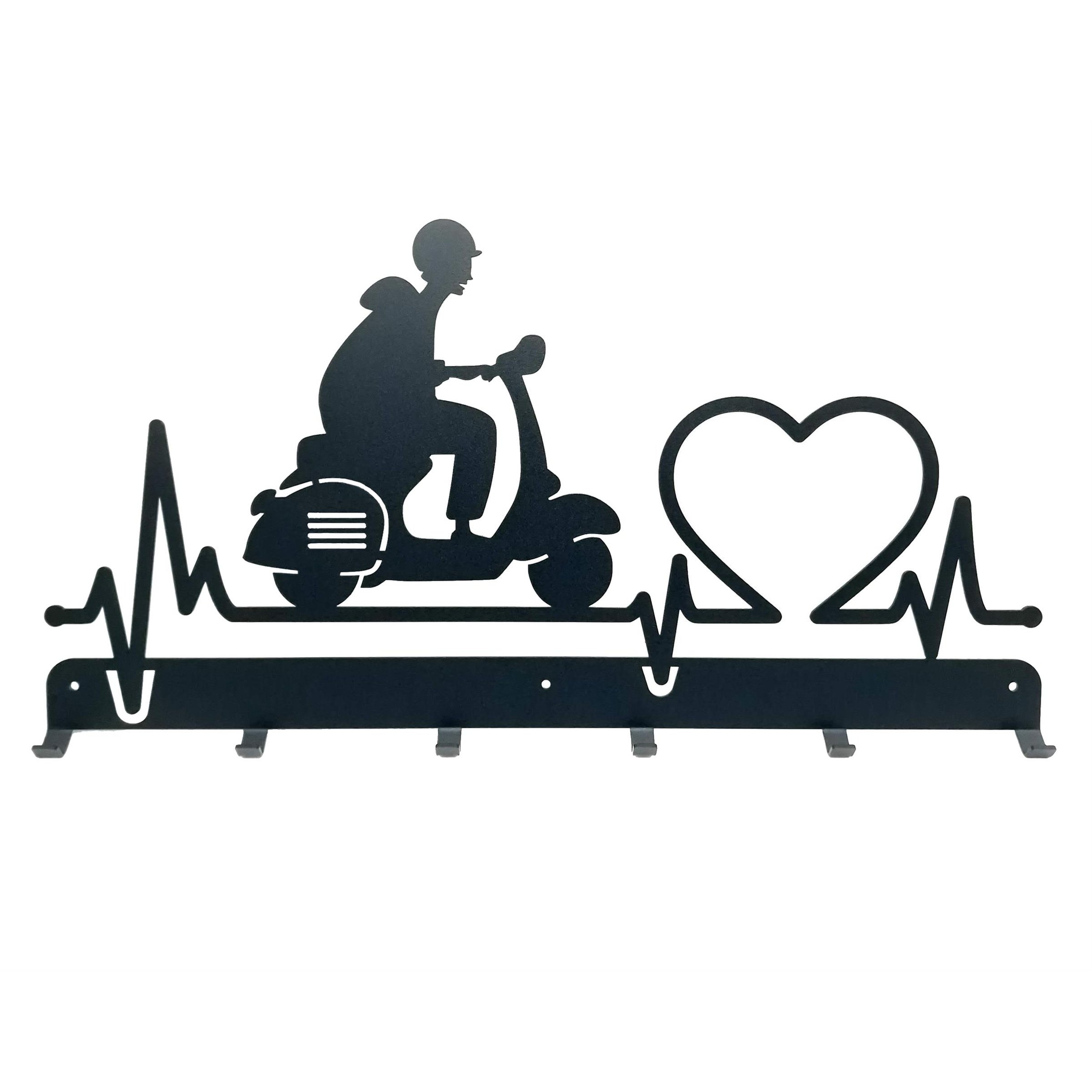 Image of Kleiderhaken MRP mit Motiv Vespa Motorroller schwarz pulverbeschichtet