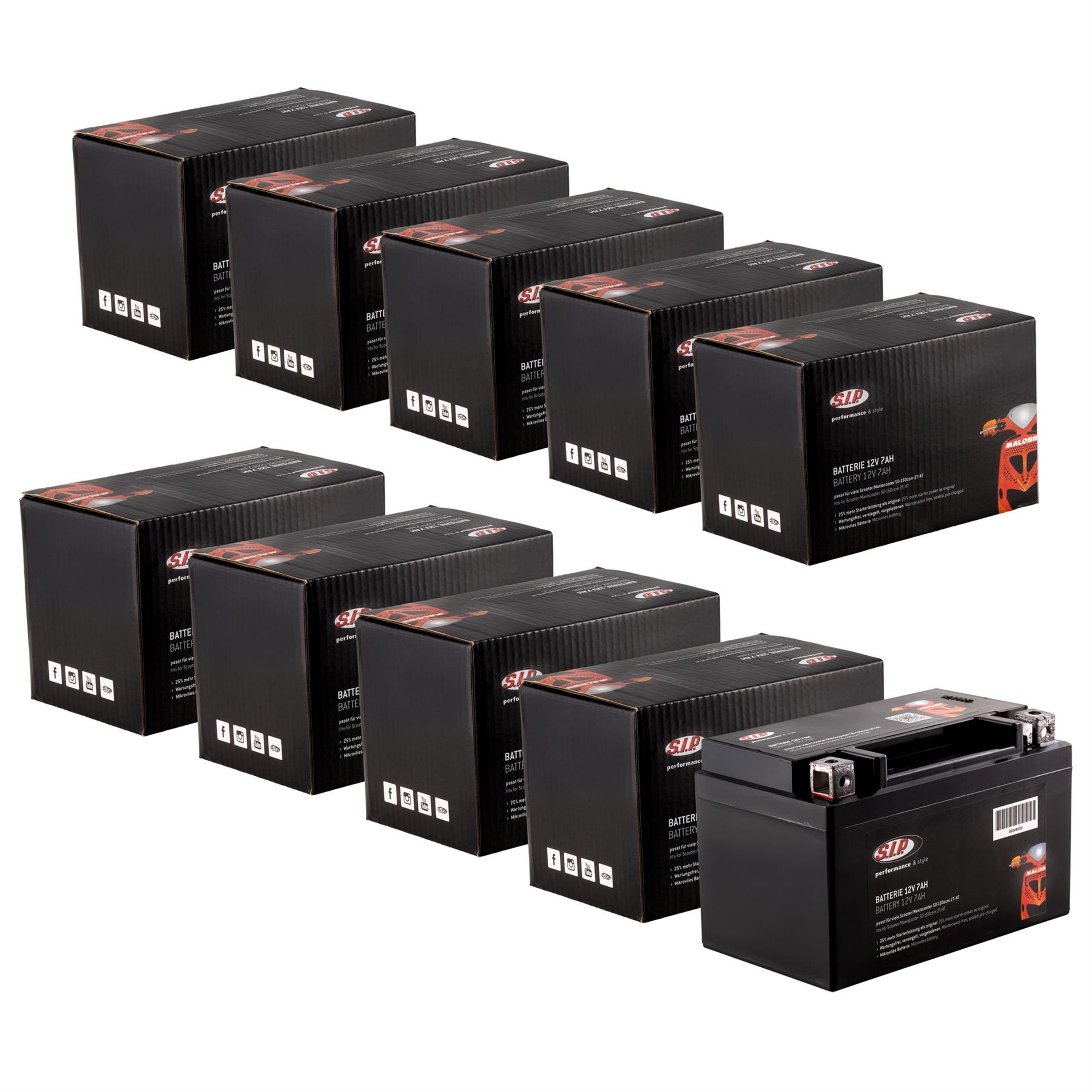 Image of Batterie Sparpack SIP 12V/7Ah, Typ: YTX7A-BS passt für viele Scooter/Maxiscooter 50-150ccm 2T/4T AC/LC passt für viele Scooter/Maxiscooter 50-150ccm 2T/4T AC/LC