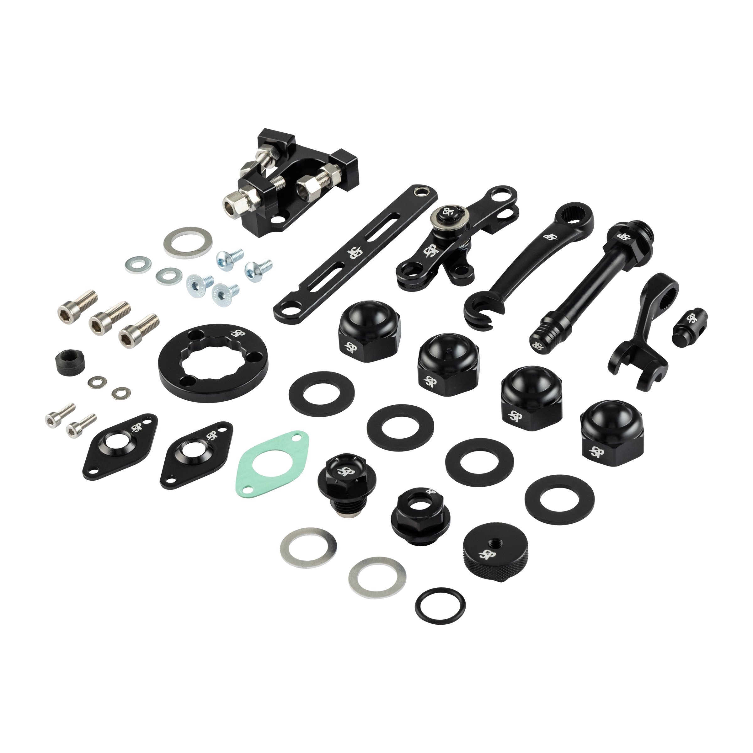 Image of Muttern-Hebel-Stellkit-Bleche SP Developments, Seilzug Kupplung/Gang/Bremse für Lambretta 125 DL/GP/150 DL/GP/200 DL/GP für Lambretta 125 DL/GP/150 DL/GP/200 DL/GP