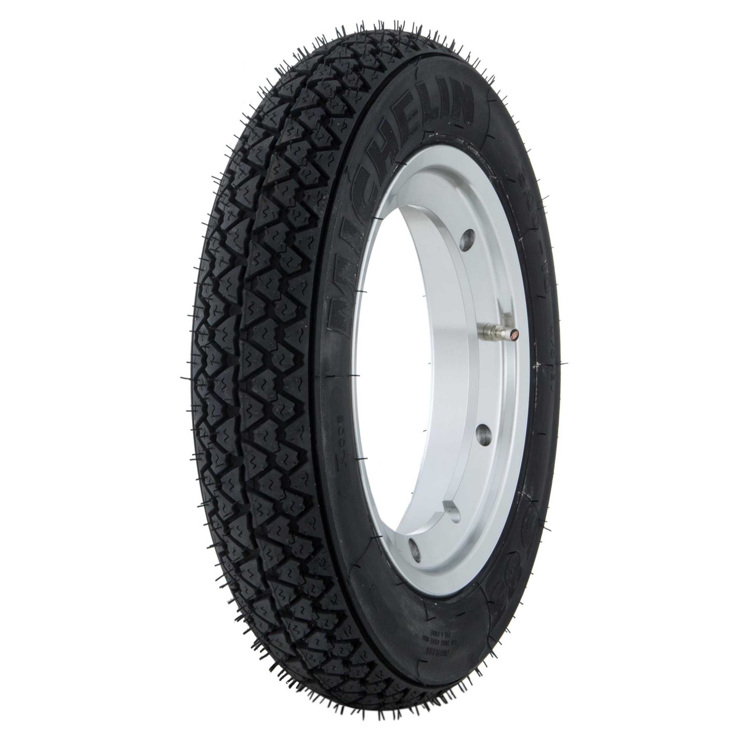 Image of Komplettrad MICHELIN S83 3.00-10 42J TL/TT für Vespa 50/N(D)/L (D)/R (D)/SR (D)/Special/SS/90/R/100/125/PV/ET3/PK50-125/S/XL/XL2 für Vespa 50/N(D)/L (D)/R (D)/SR (D)/Special/SS/90/R/100/125/PV/ET3/PK50-125/S/XL/XL2