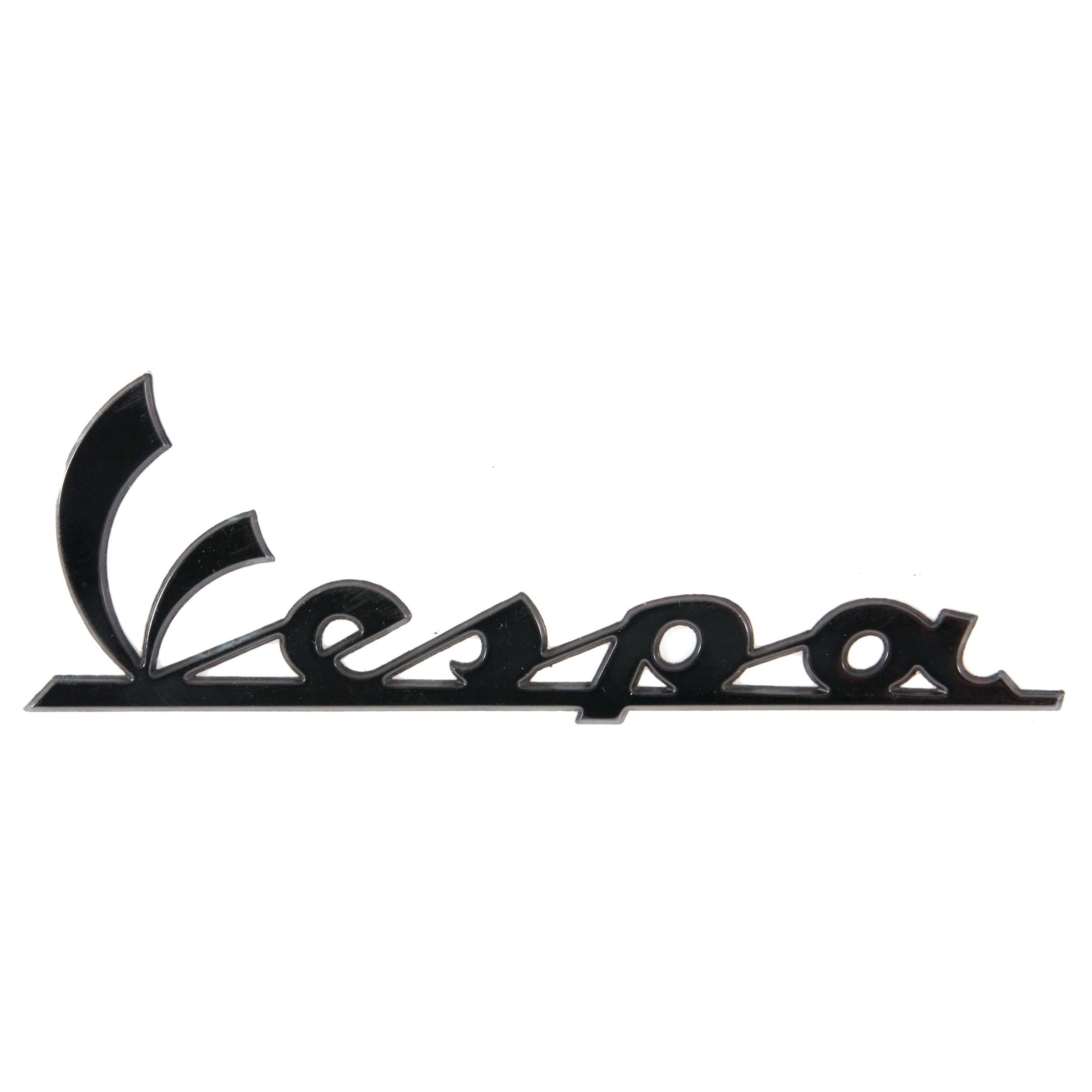 Image of Schriftzug "Vespa" Beinschild vorne 672060 für Vespa S Sport 50-150ccm/GTS Super Sport 125/300ccm für Vespa S Sport 50-150ccm/GTS Super Sport 125/300ccm