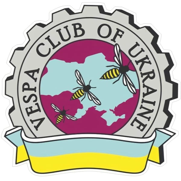 Image of Aufkleber mit Motiv "Vespa Club Ukraine", Original Vespa Club Motiv