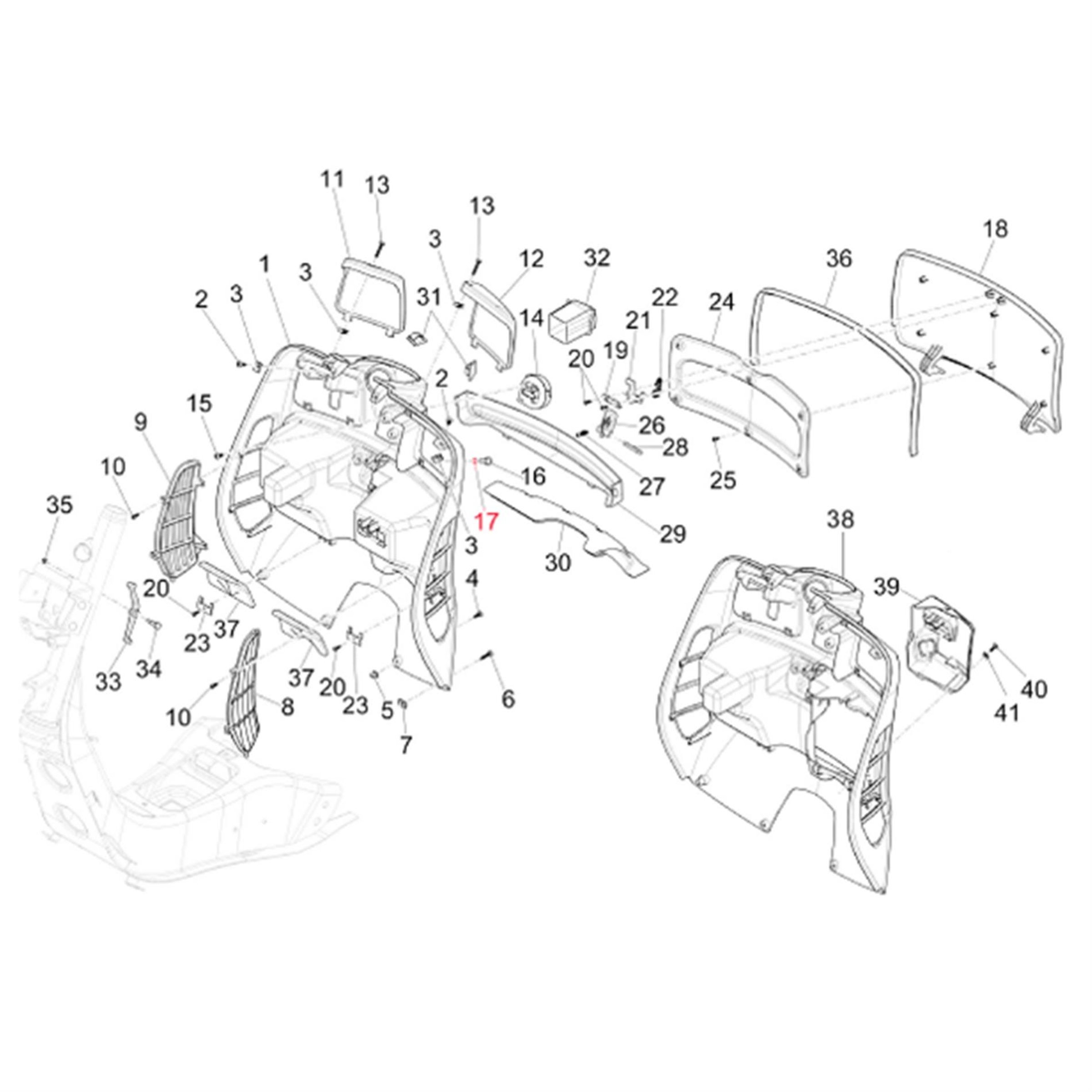 Image of Unterlegscheibe Gepäckfach/Seitenverkleidung 8,6x6,2x1 mm, PIAGGIO für Vespa GTS/GTS Super/946 125/300ccm für Vespa GTS/GTS Super/946 125/300ccm