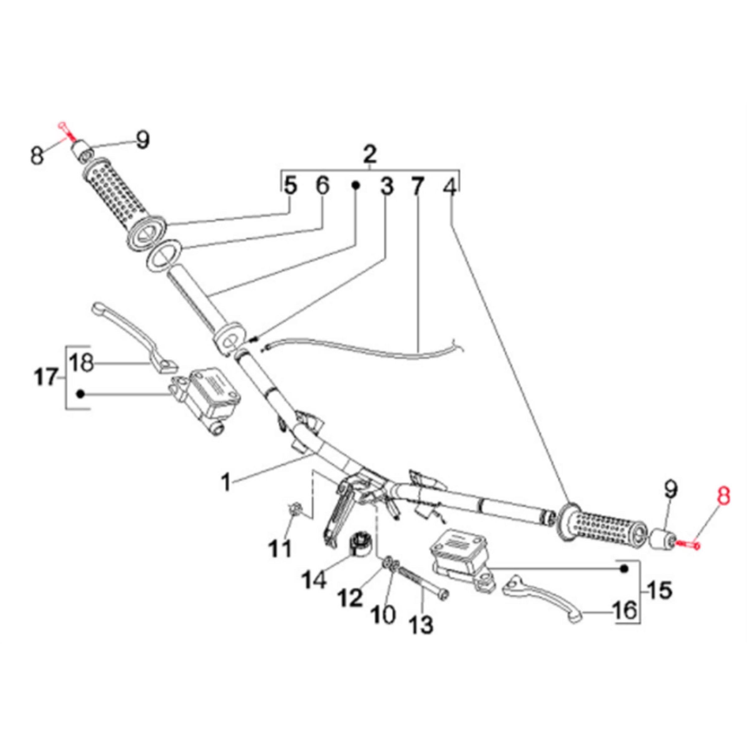 Image of Schraube original Lenkerendengewicht M6x55 mm, Senkkopf, PIAGGIO für Vespa GTS/GTS Super/GT/GT L 125-300ccm für Vespa GTS/GTS Super/GT/GT L 125-300ccm