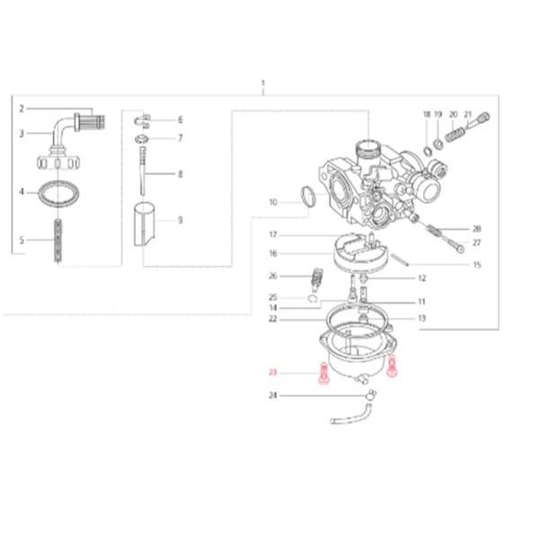 Image of Schraube Schwimmerkammer M4x14 mm, Kreuzschlitz, Linsenkopf, LML für LML Star 125-150 4T/Star Deluxe 125-150 4S/Speedy