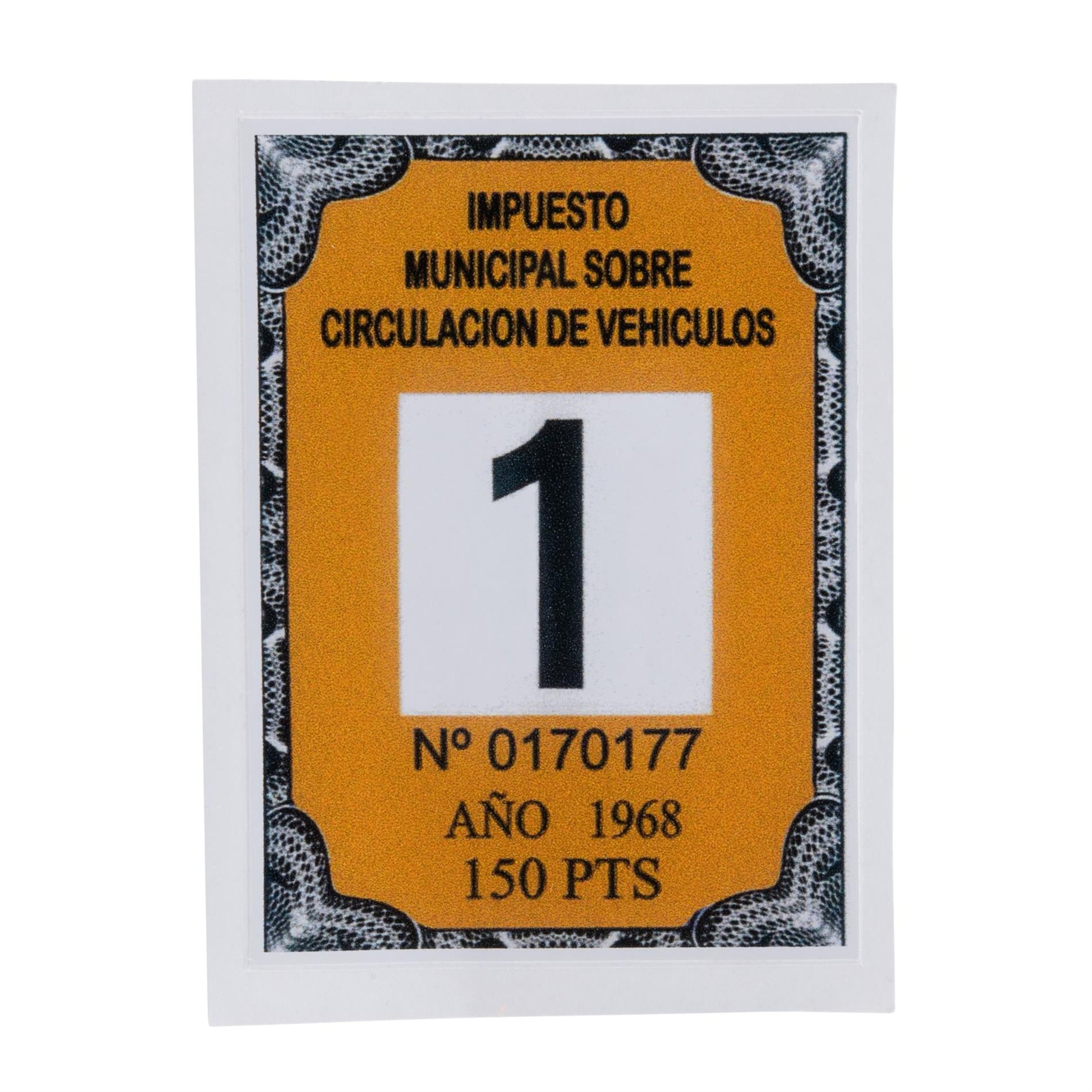 Image of Steuermarke Repro Spanien 1968 für MotoVespa 125/150/160/180 für MotoVespa 125/150/160/180