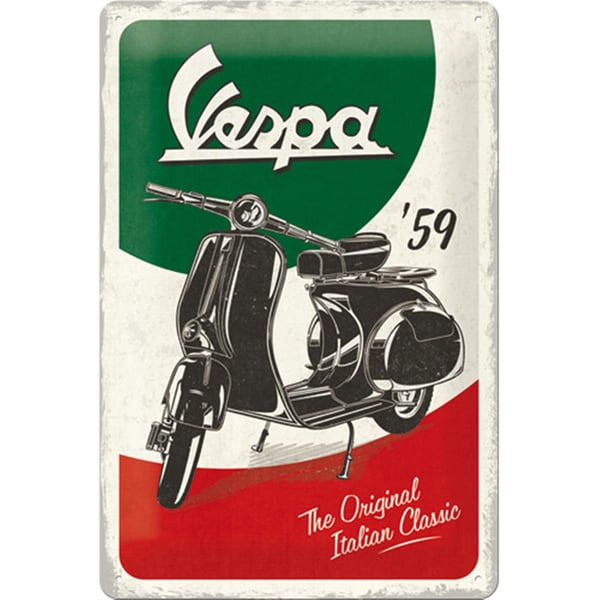 Image of Blechschild mit Motiv Vespa - The Italian Classic