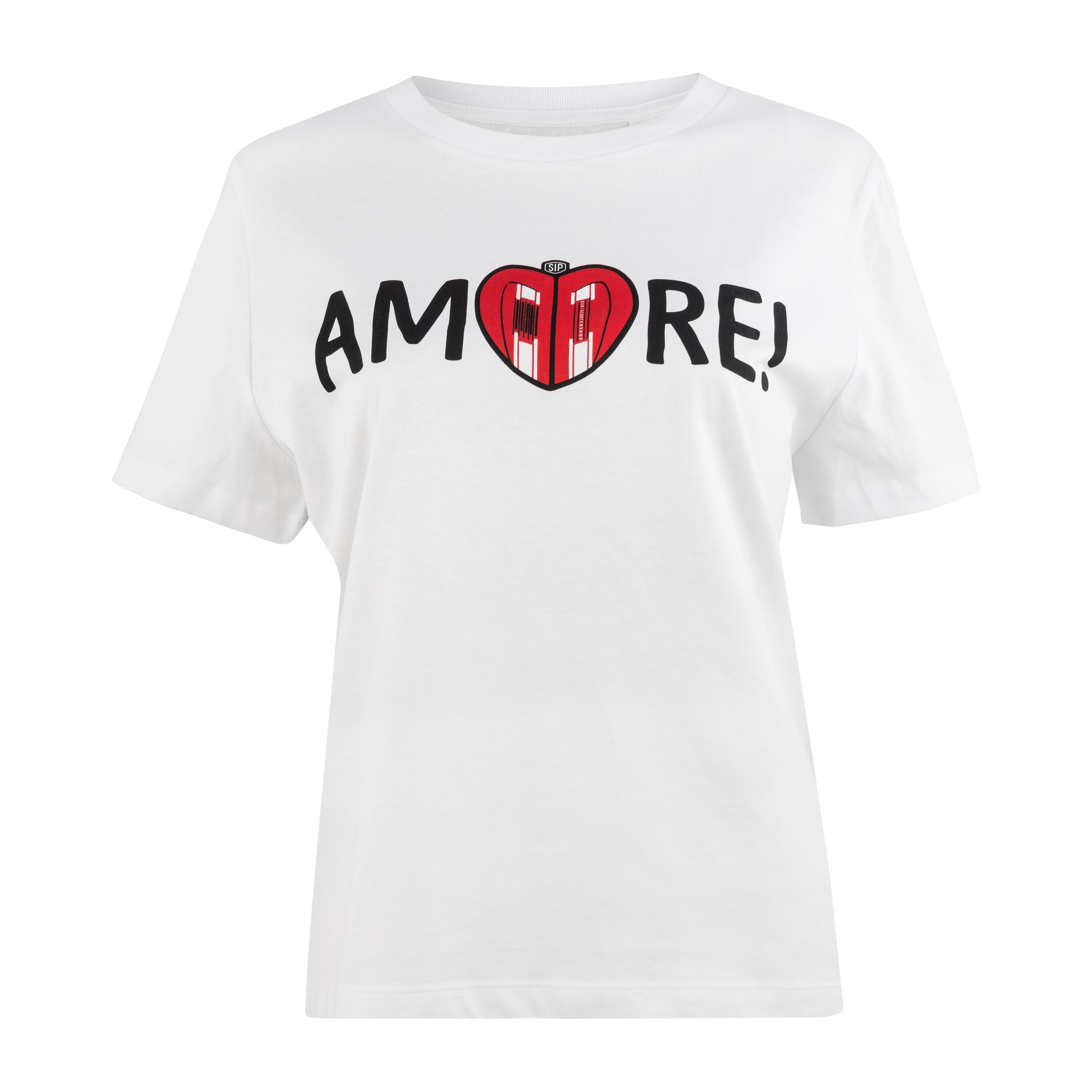 Image of T-Shirt SIP AMORE mit Herz aus "Vespa" Seitenhauben Größe: L für Frauen für Frauen