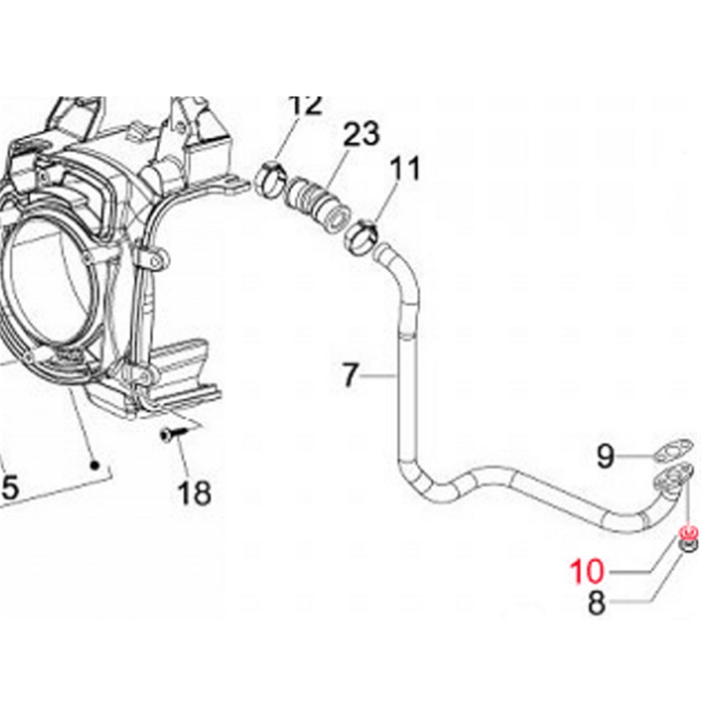 Image of Unterlegscheibe Sekundärluftrohr, PIAGGIO für Vespa LX/LXV 125-150ccm 4T AC für Vespa LX/LXV 125-150ccm 4T AC
