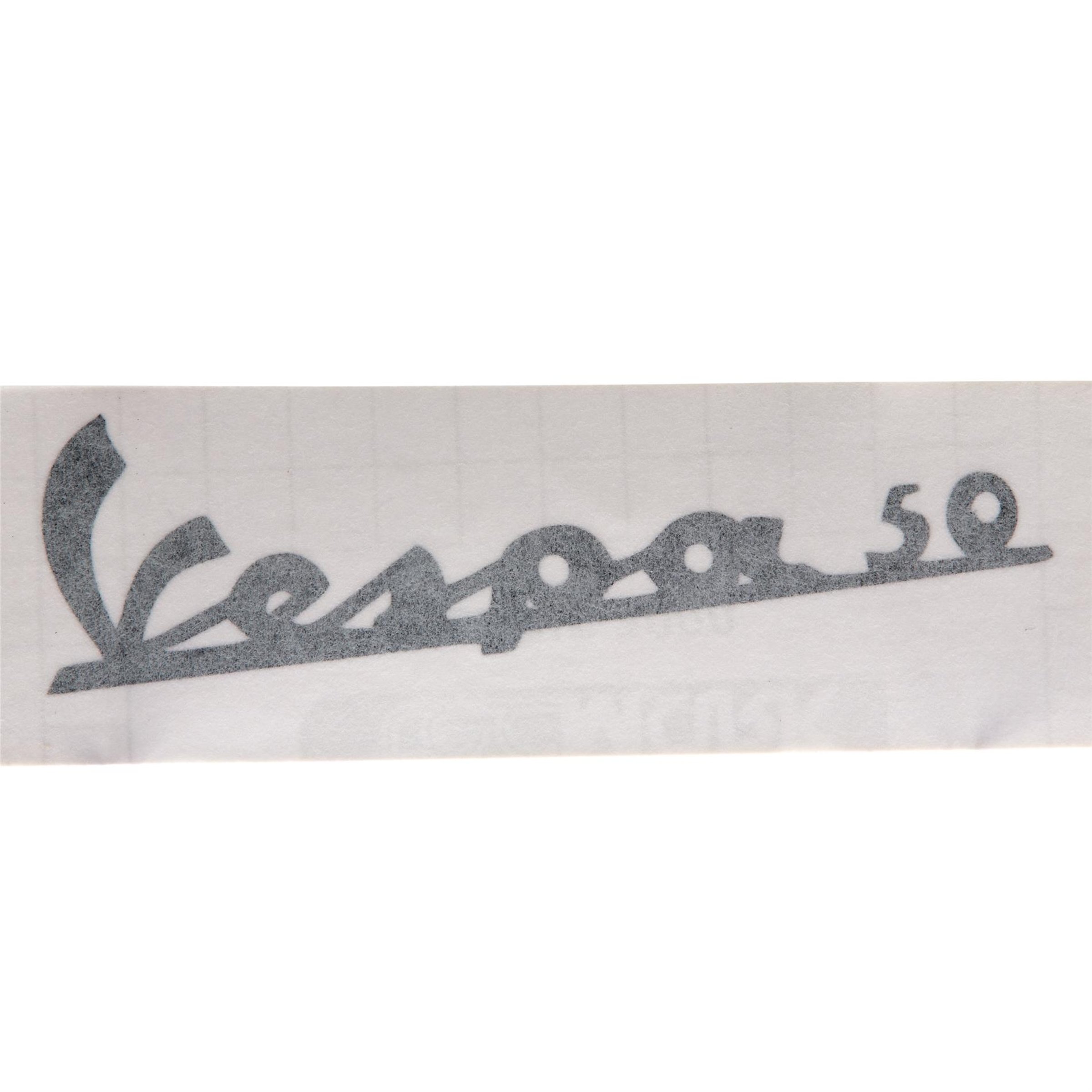 Image of Schriftzug Vespa 50 Beinschild vorne 090494 für Vespa 50 N, V5A1T 11600 -> für Vespa 50 N, V5A1T 11600 ->