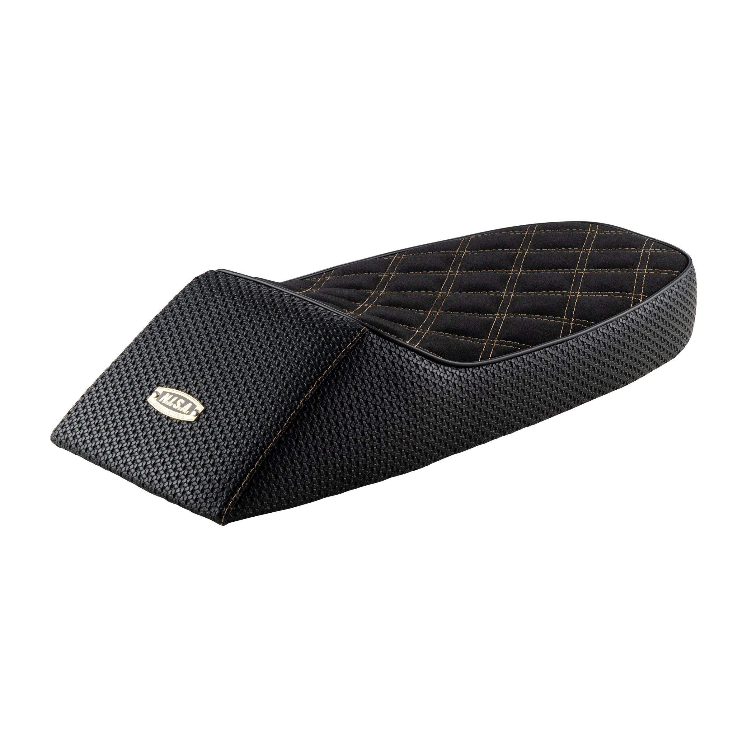 Image of Sportsitzbank NISA Golden Girl schwarz abgesteppt / Seite genarbt für Vespa PK 50-125/S/XL für Vespa PK 50-125/S/XL für Vespa PK 50-125/S/XL