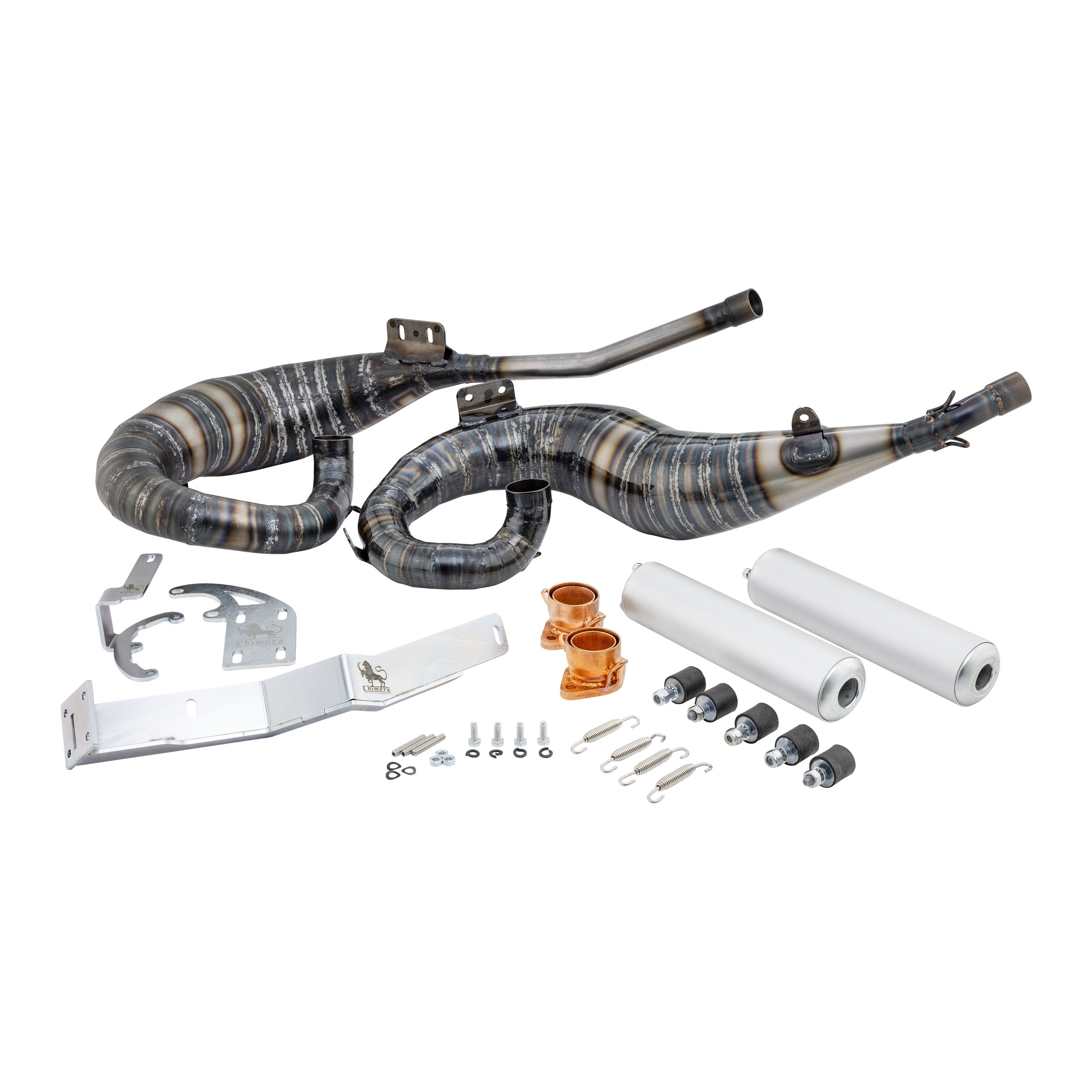 Image of Rennauspuff SCOOTERTHEFERO Chimera Expansion 2 in 2, Material: Stahl für Lambretta 125 LI/LIS/DL/GP/150 LI/LIS/SX/DL/GP/175 TV 2°-3°/200 TV/SX/DL/GP für Lambretta 125 LI/LIS/DL/GP/150 LI/LIS/SX/DL/GP/175 TV 2°-3°/200 TV/SX/DL/GP