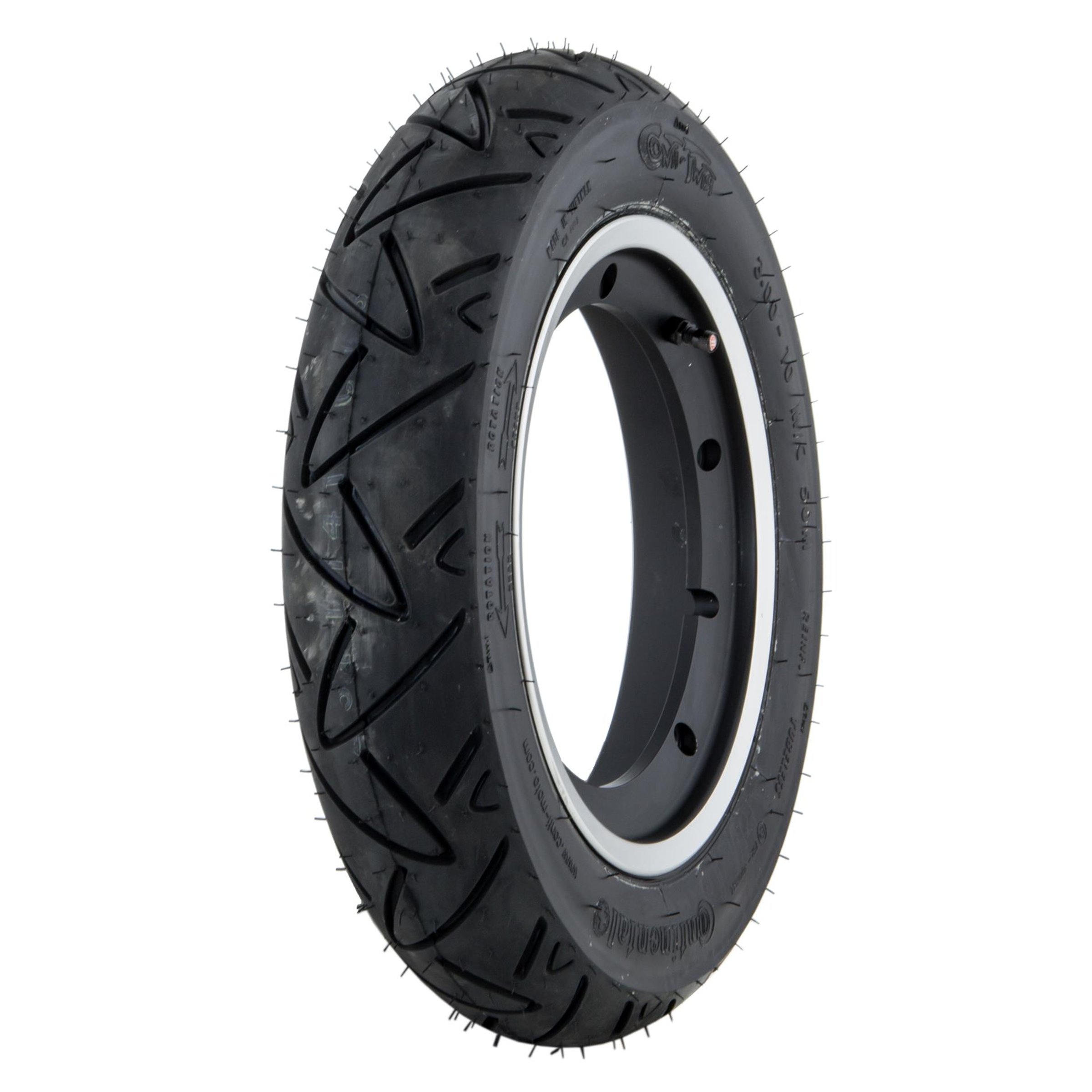 Image of Komplettrad CONTINENTAL ContiTwist 3.00-10 50M TL M/C reinforced für Vespa 50/N(D)/L (D)/R (D)/SR (D)/Special/SS/90/R/100/125/PV/ET3/PK50-125/S/XL/XL2 für Vespa 50/N(D)/L (D)/R (D)/SR (D)/Special/SS/90/R/100/125/PV/ET3/PK50-125/S/XL/XL2