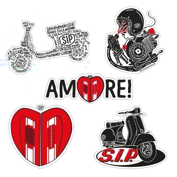 Image of Aufkleberset SIP mit Motiv diverse Vespa Motive